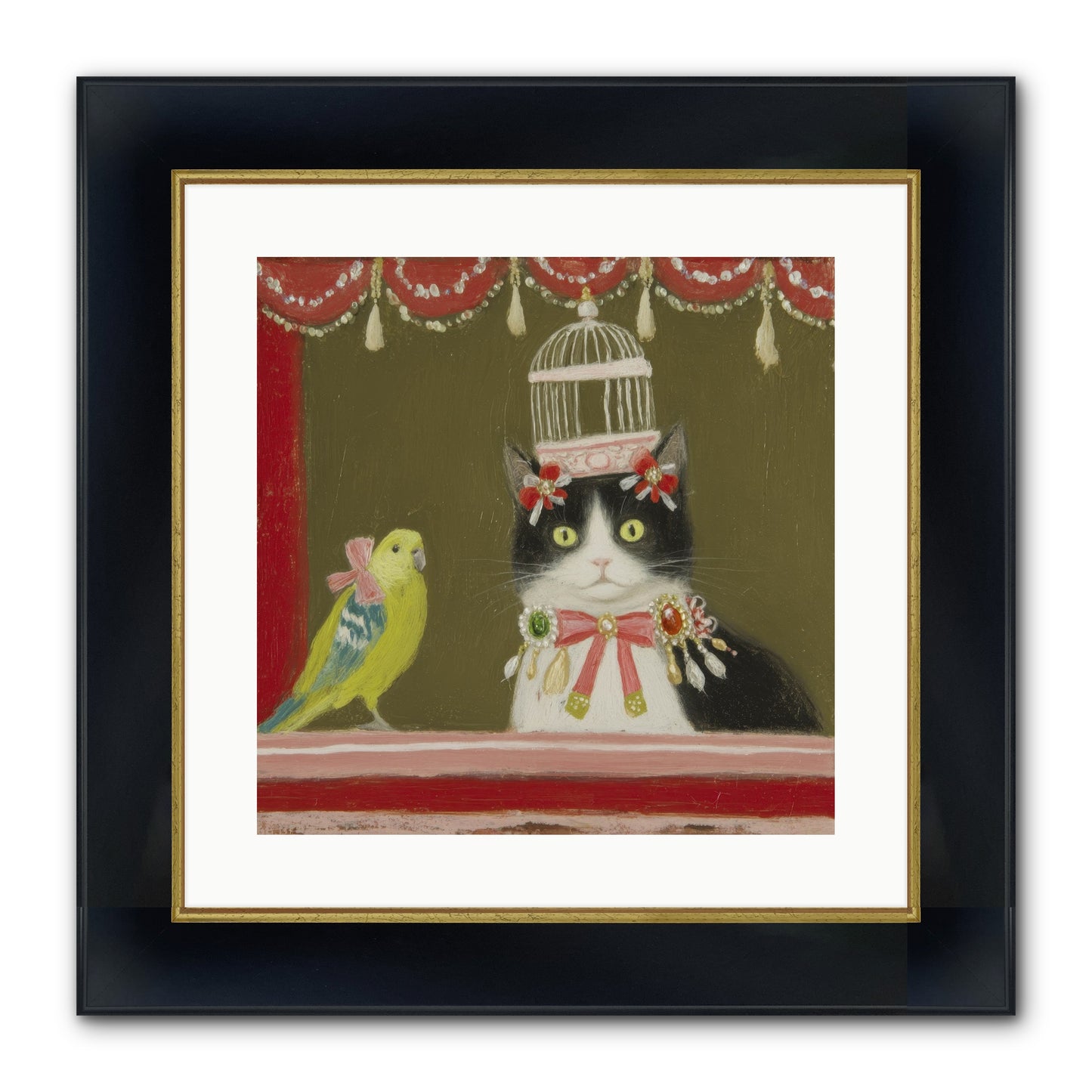 Forgotten Garden Tales Framed Print - Wide Black w/Gold 16x16