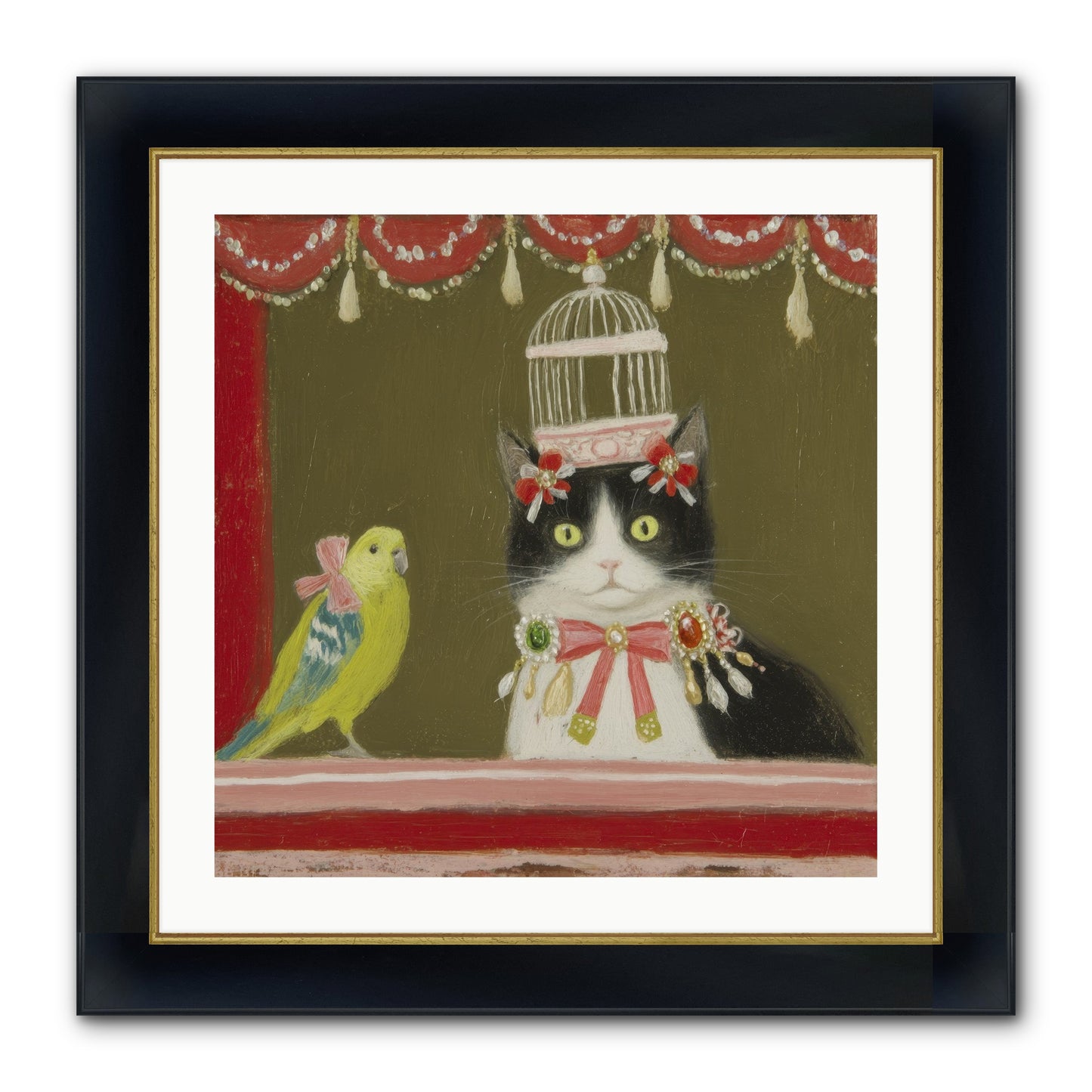 Forgotten Garden Tales Framed Print - Wide Black w/Gold 24x24