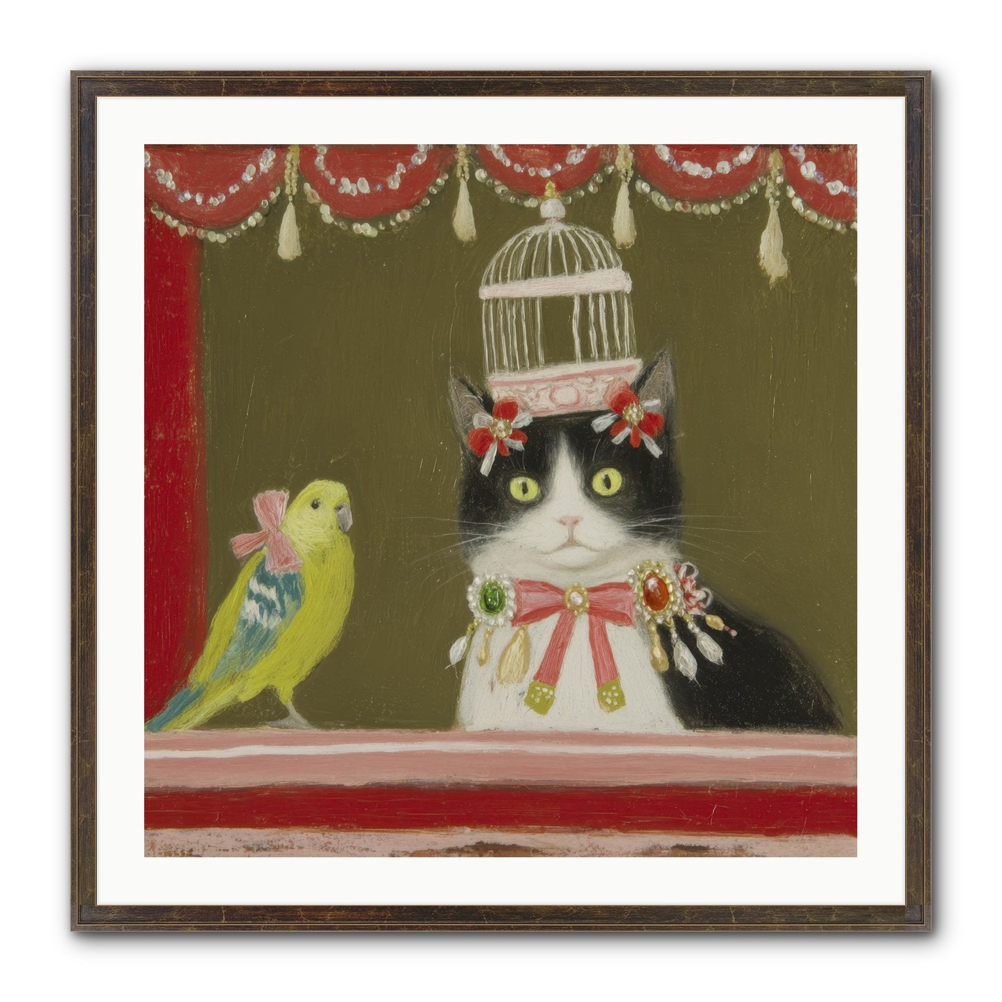 Forgotten Garden Tales Framed Print - Slimwoods Black/Gold 30x30