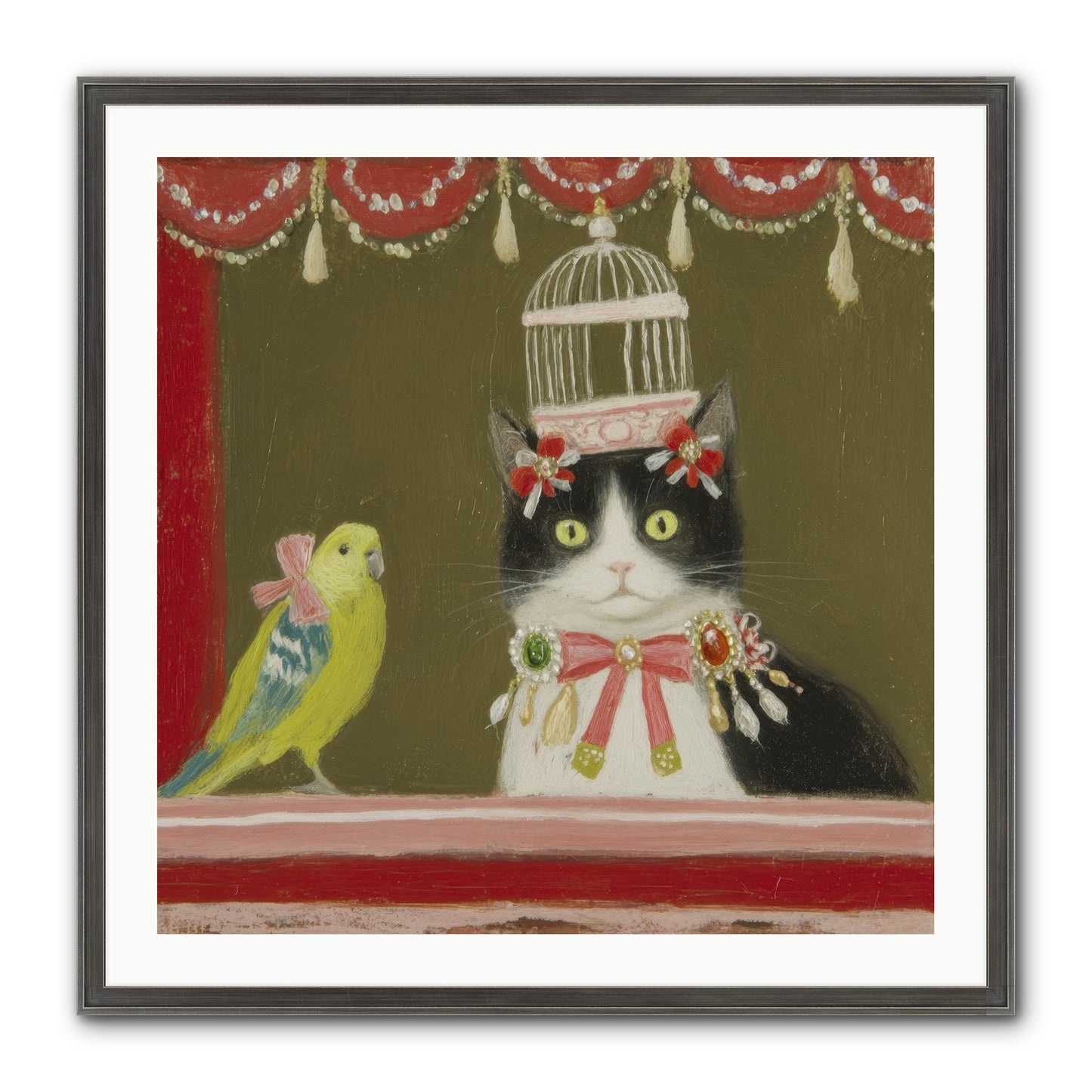 Forgotten Garden Tales Framed Print - Slimwoods Black/Silver 30x30