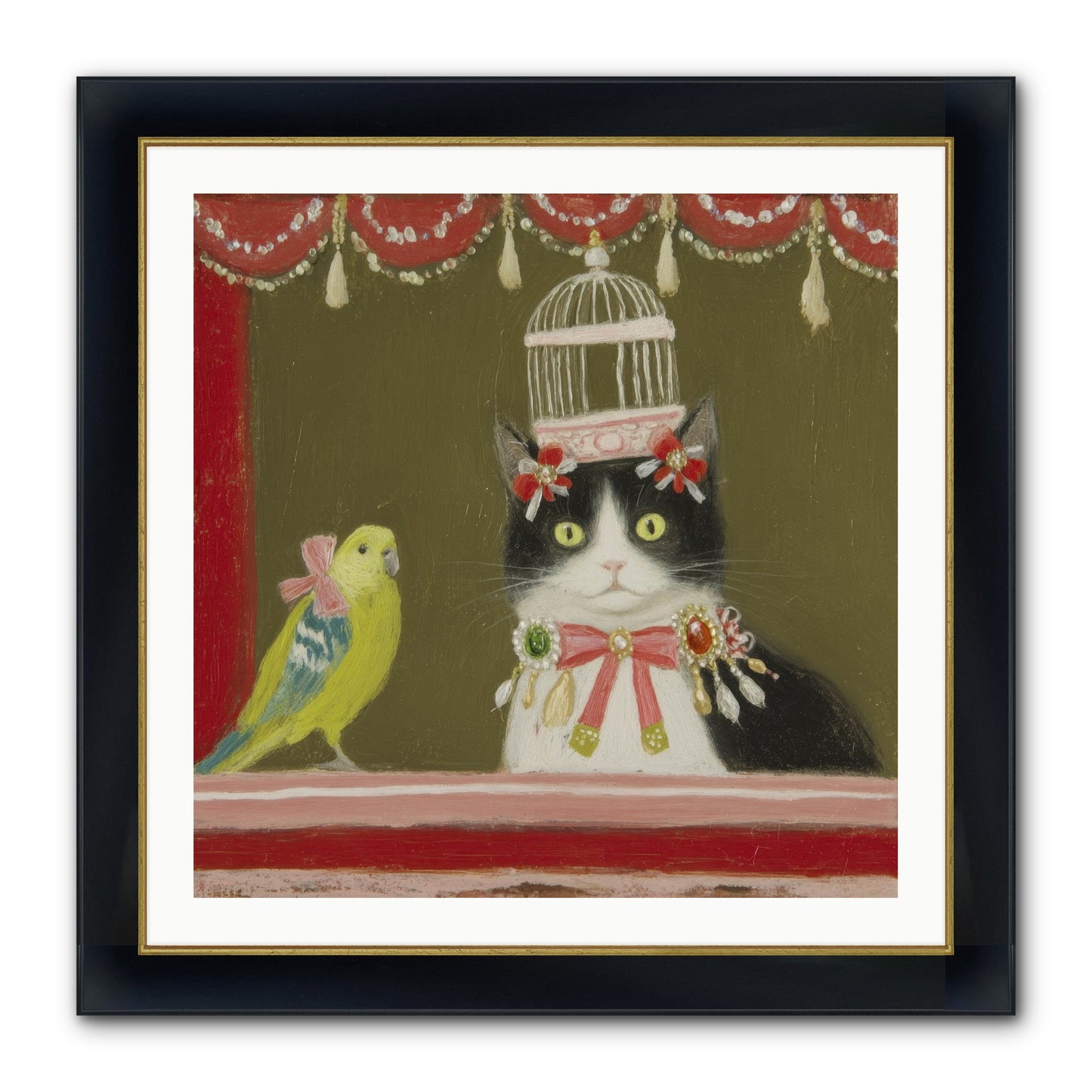 Forgotten Garden Tales Framed Print - Wide Black w/Gold 30x30