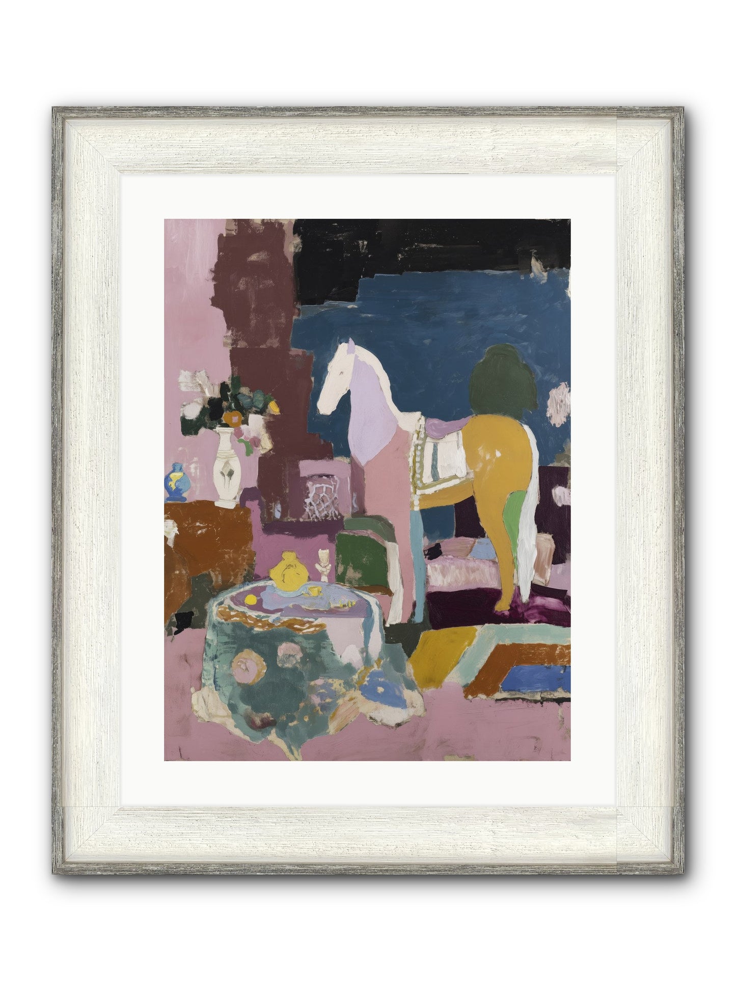 Forgotten Library Framed Print - Driftwood White 18x24