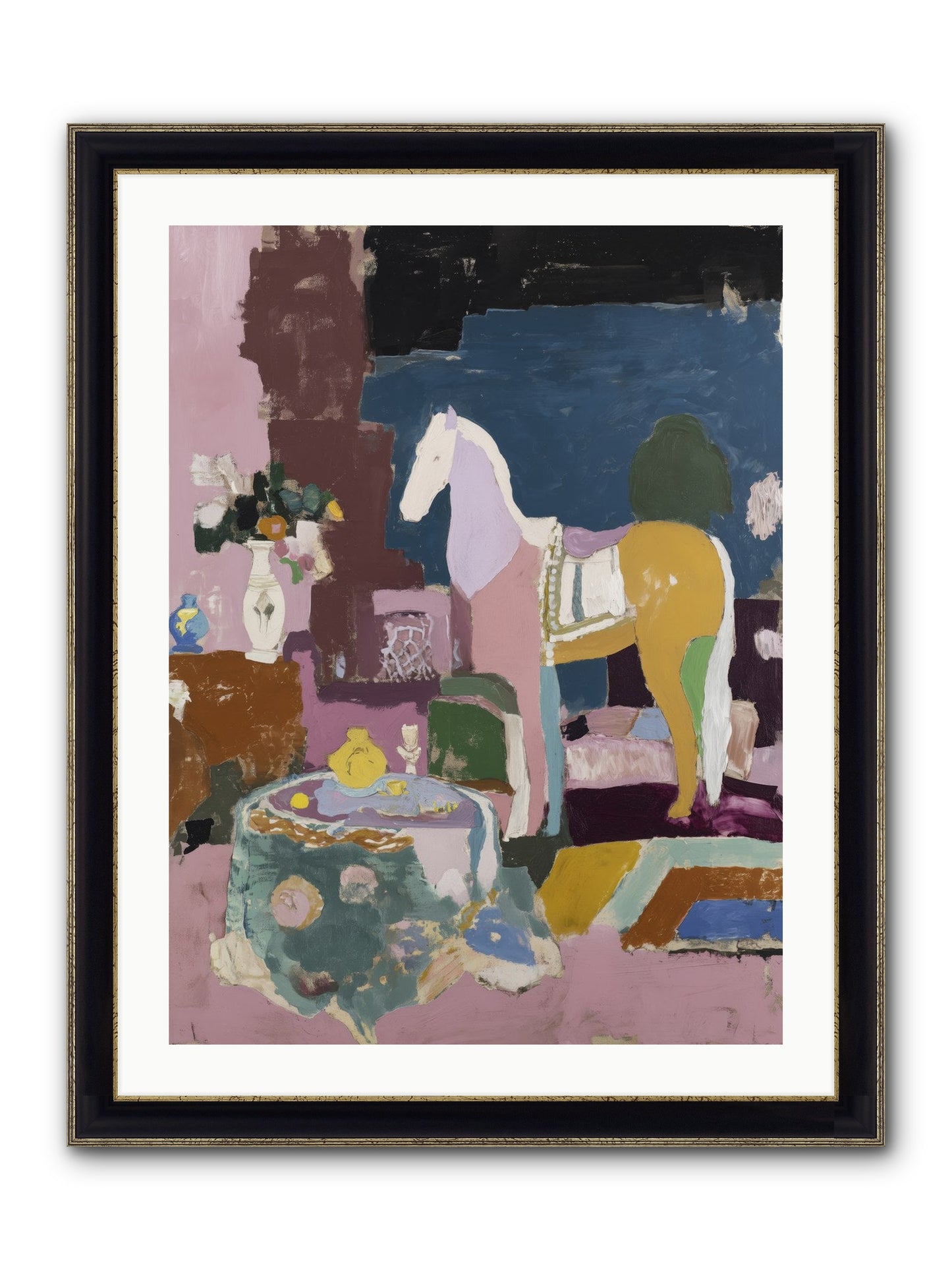 Forgotten Library Framed Print - Black & Gold 24x32