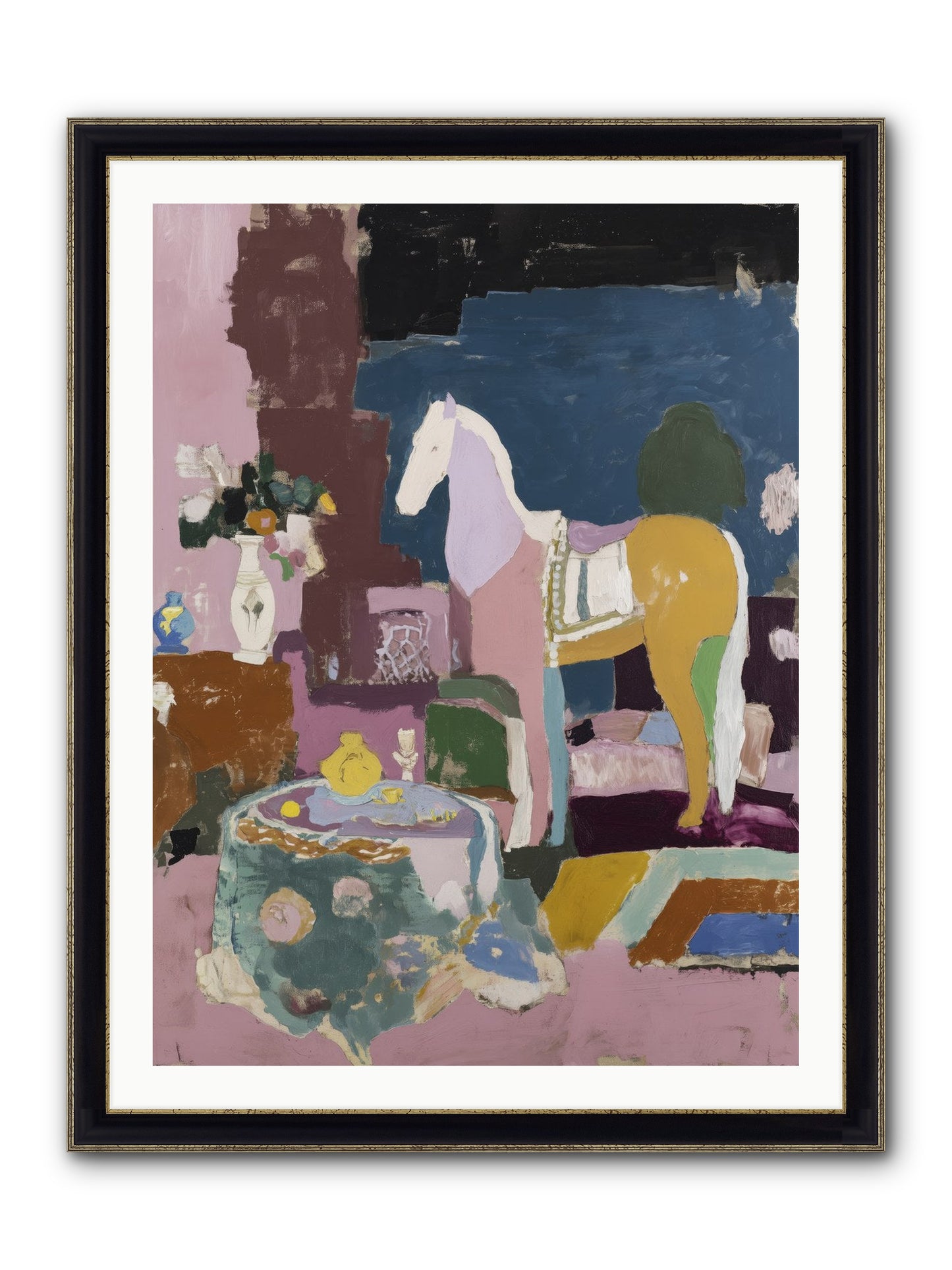 Forgotten Library Framed Print - Black & Gold 30x40