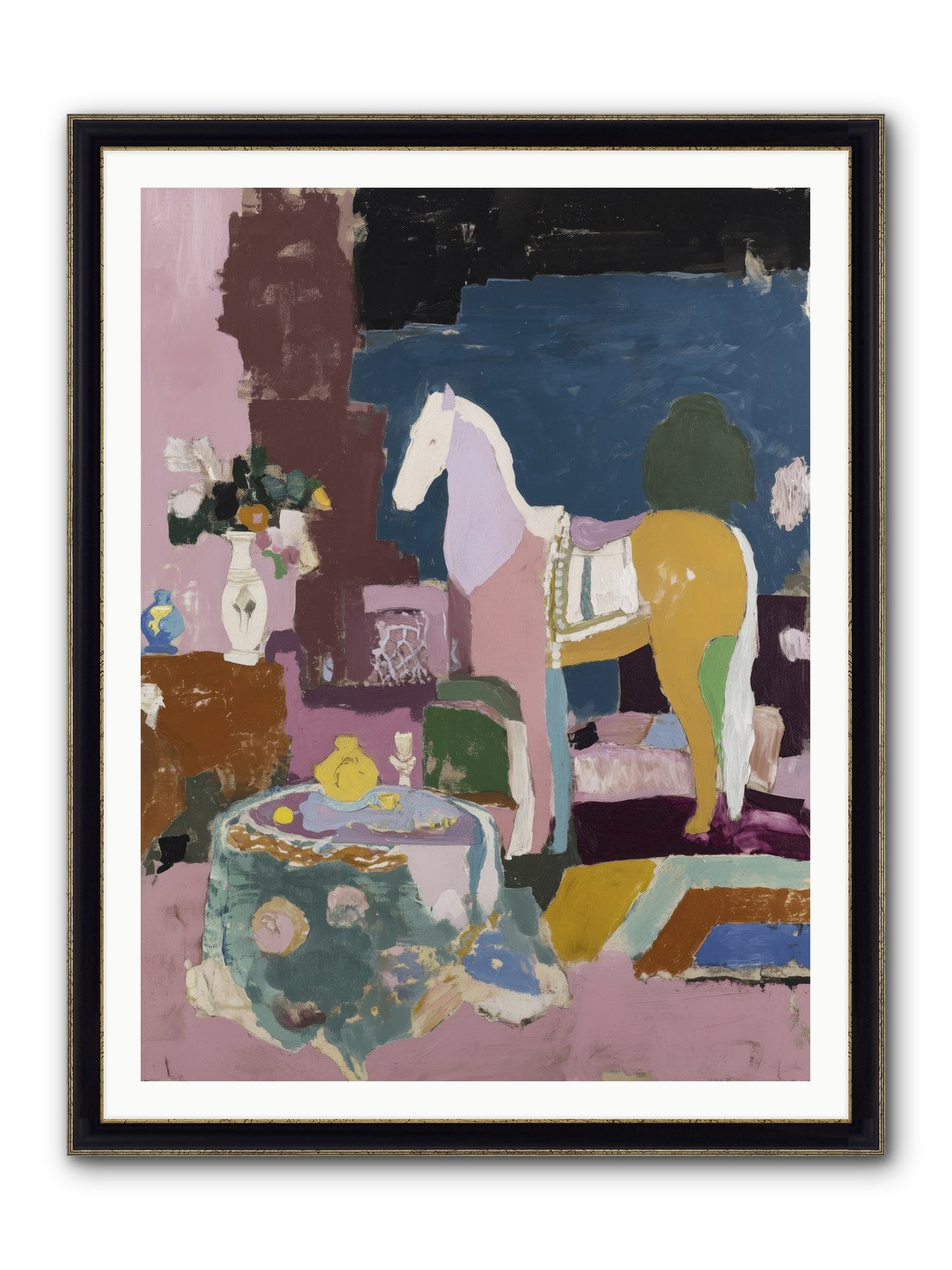 Forgotten Library Framed Print - Black & Gold 36x48