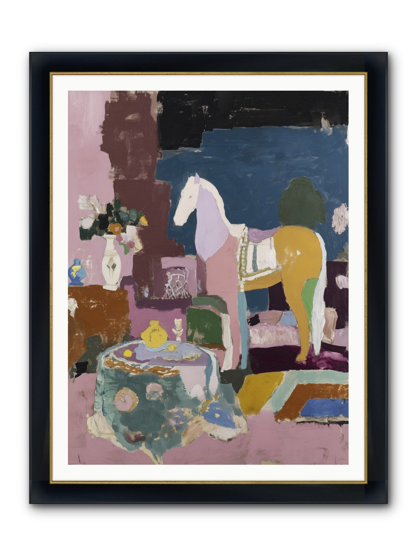 Forgotten Library Framed Print - Wide Black w/Gold 36x48