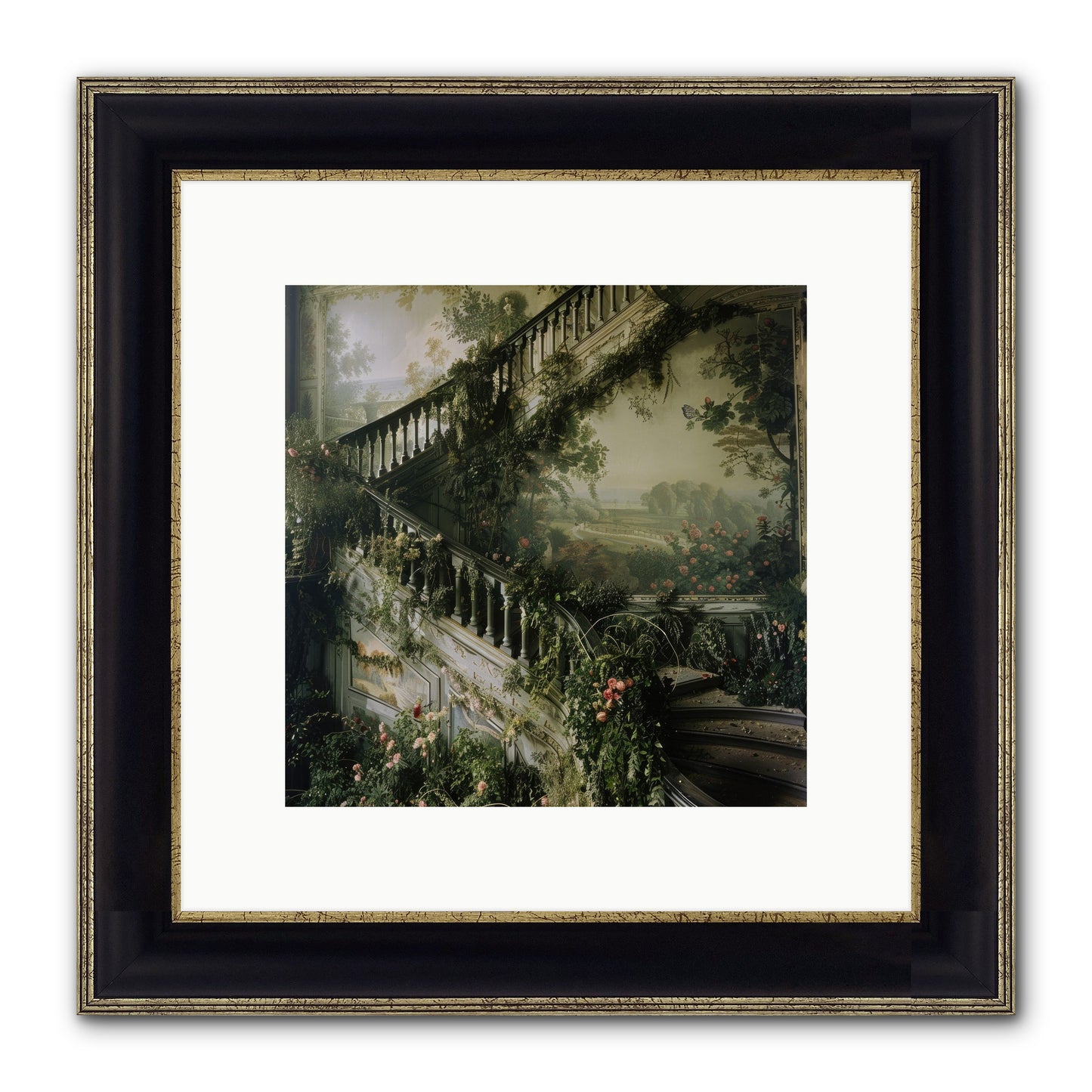 Forgotten Wonderland No. 1 Framed Print - Black & Gold 10x10