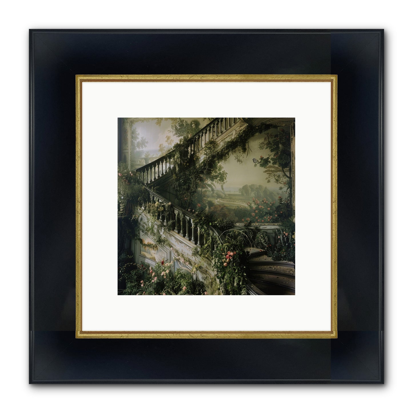 Forgotten Wonderland No. 1 Framed Print - Wide Black w/Gold 10x10