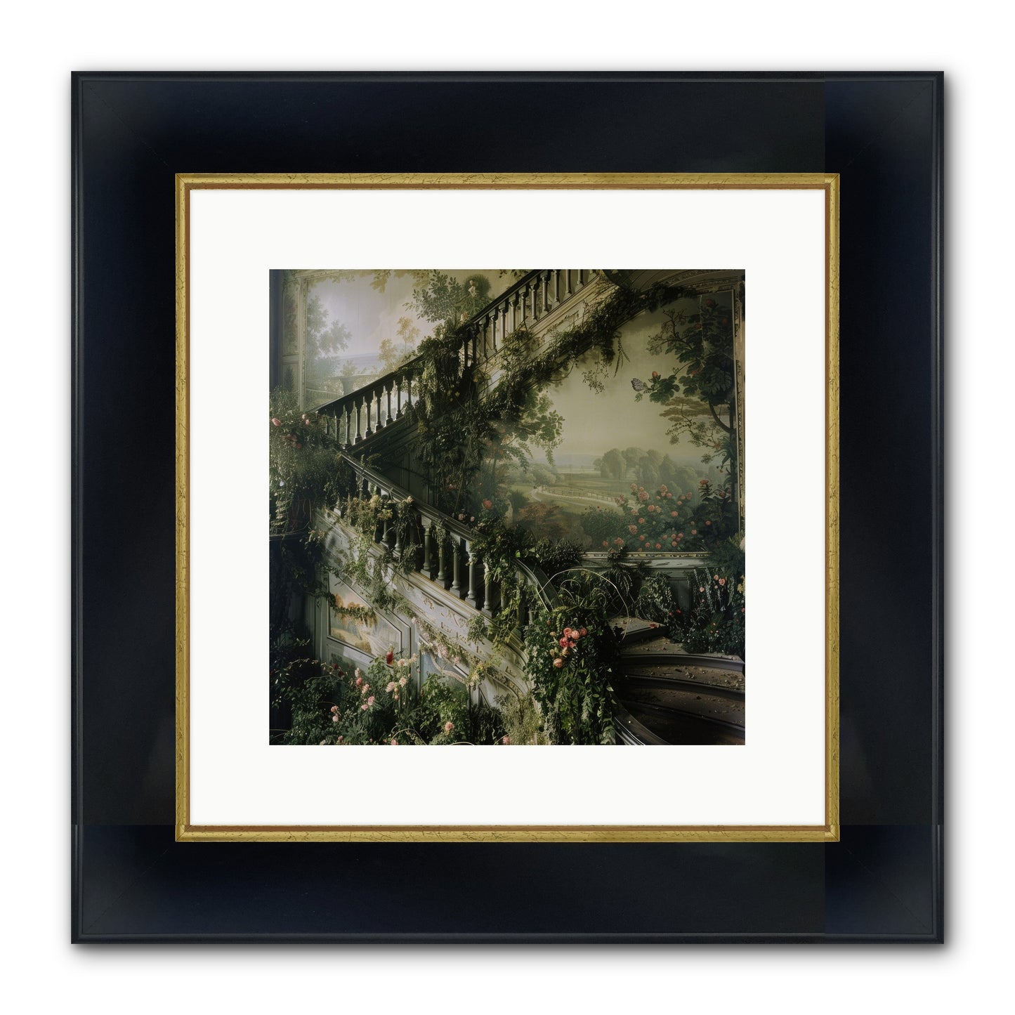 Forgotten Wonderland No. 1 Framed Print - Wide Black w/Gold 12x12