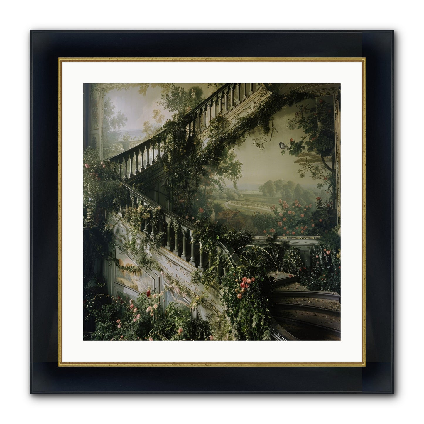 Forgotten Wonderland No. 1 Framed Print - Wide Black w/Gold 24x24