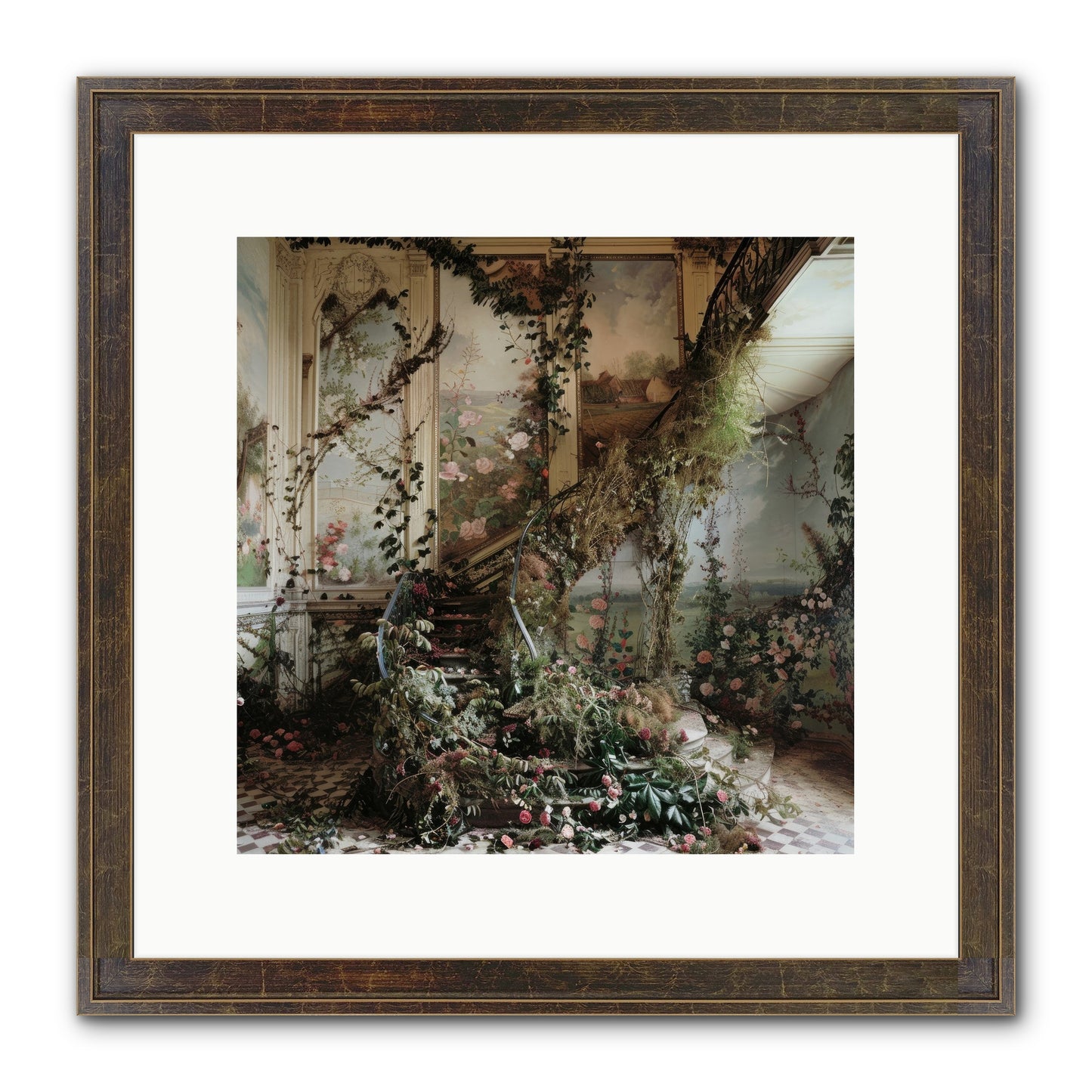 Forgotten Wonderland No. 3 Framed Print - Slimwoods Black/Gold 12x12