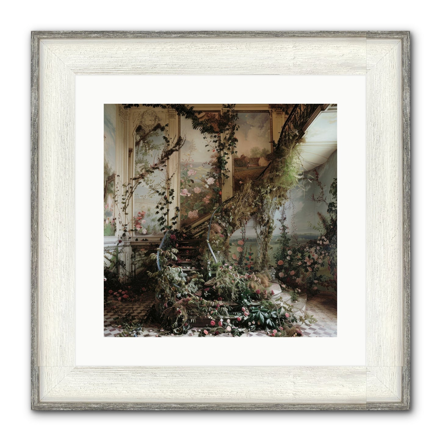 Forgotten Wonderland No. 3 Framed Print - Driftwood White 16x16