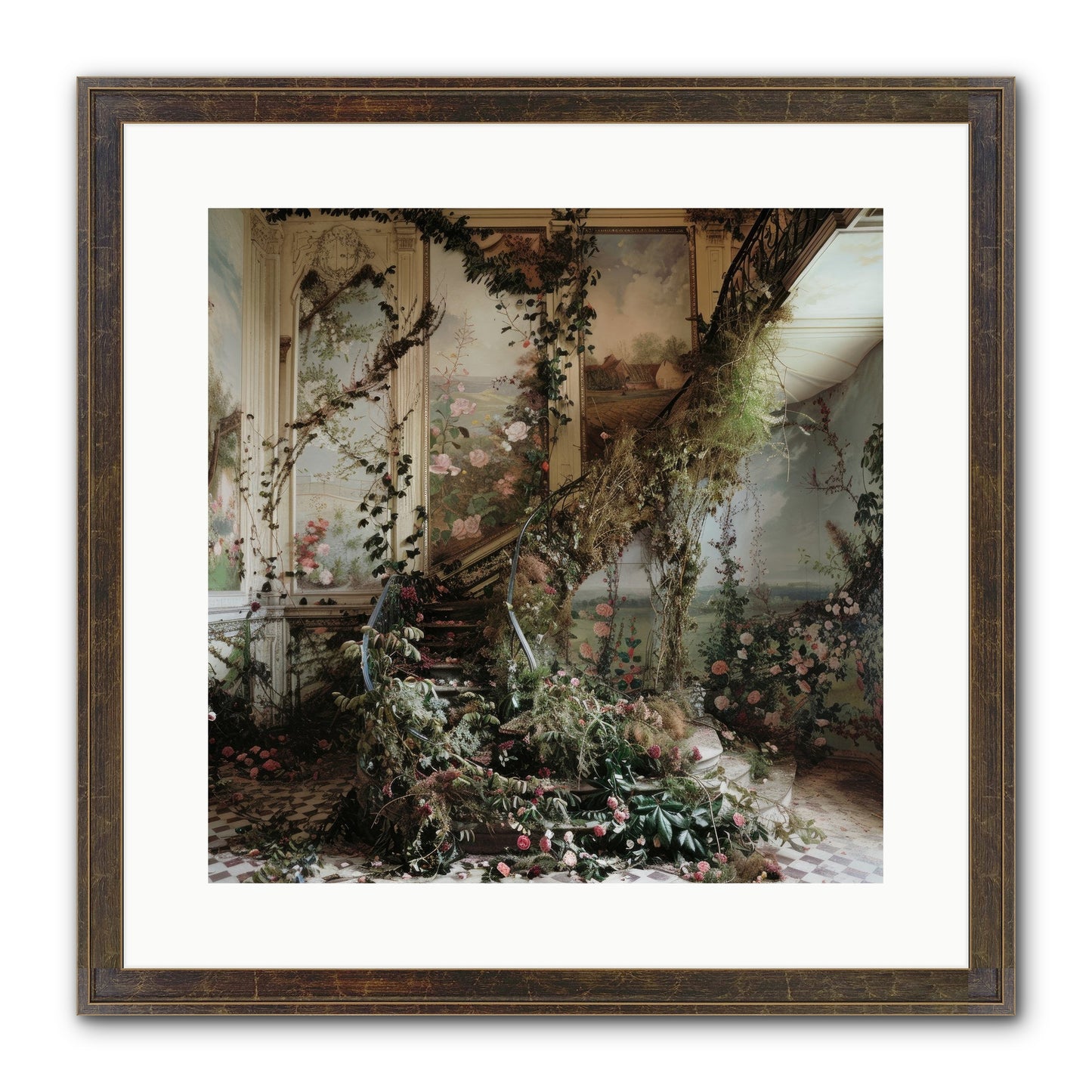 Forgotten Wonderland No. 3 Framed Print - Slimwoods Black/Gold 16x16