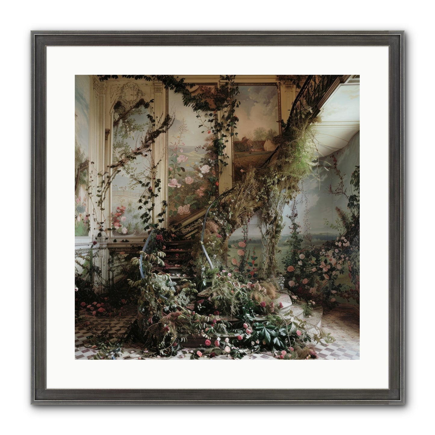 Forgotten Wonderland No. 3 Framed Print - Slimwoods Black/Silver 20x20