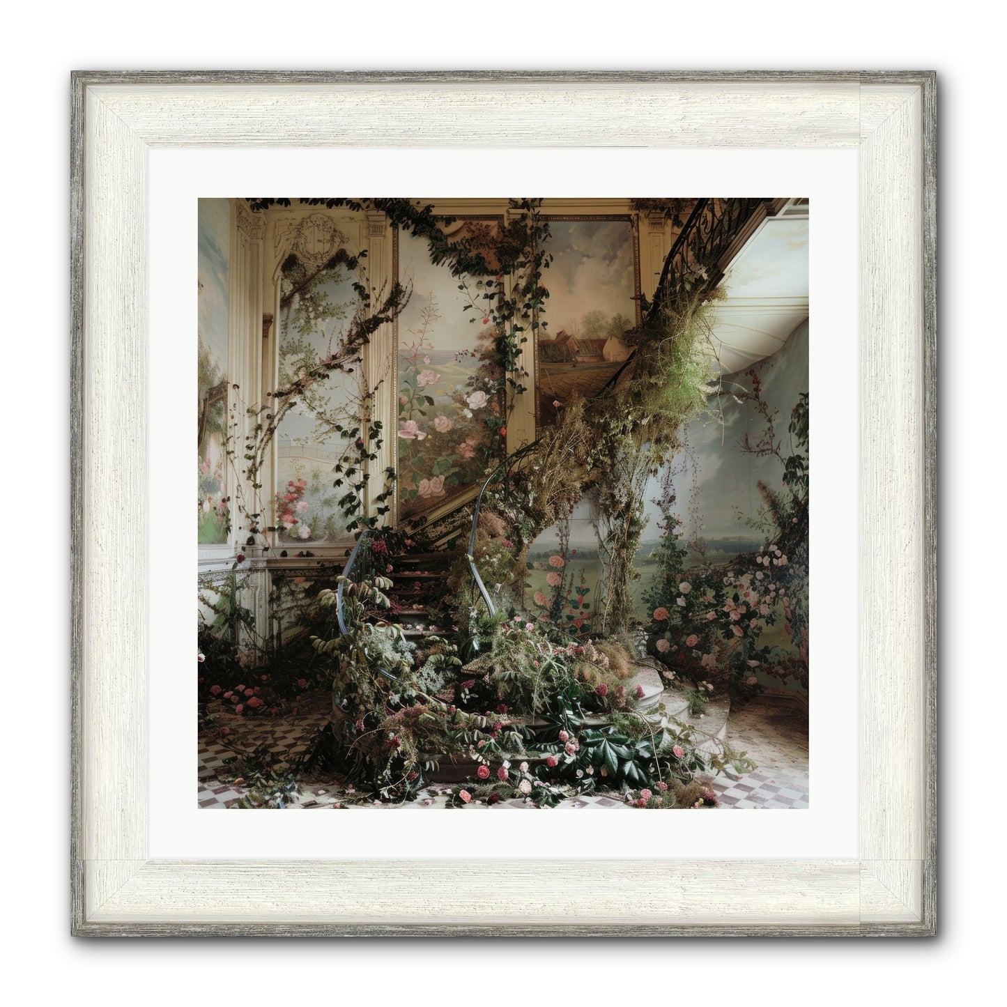 Forgotten Wonderland No. 3 Framed Print - Driftwood White 24x24