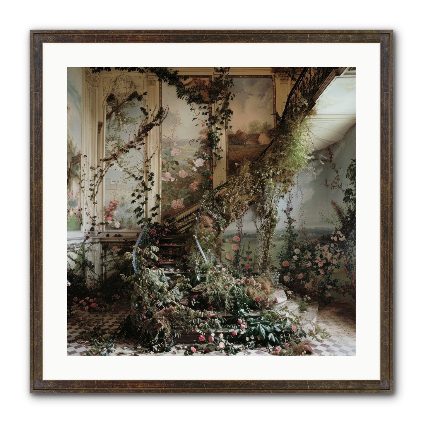 Forgotten Wonderland No. 3 Framed Print - Slimwoods Black/Gold 24x24
