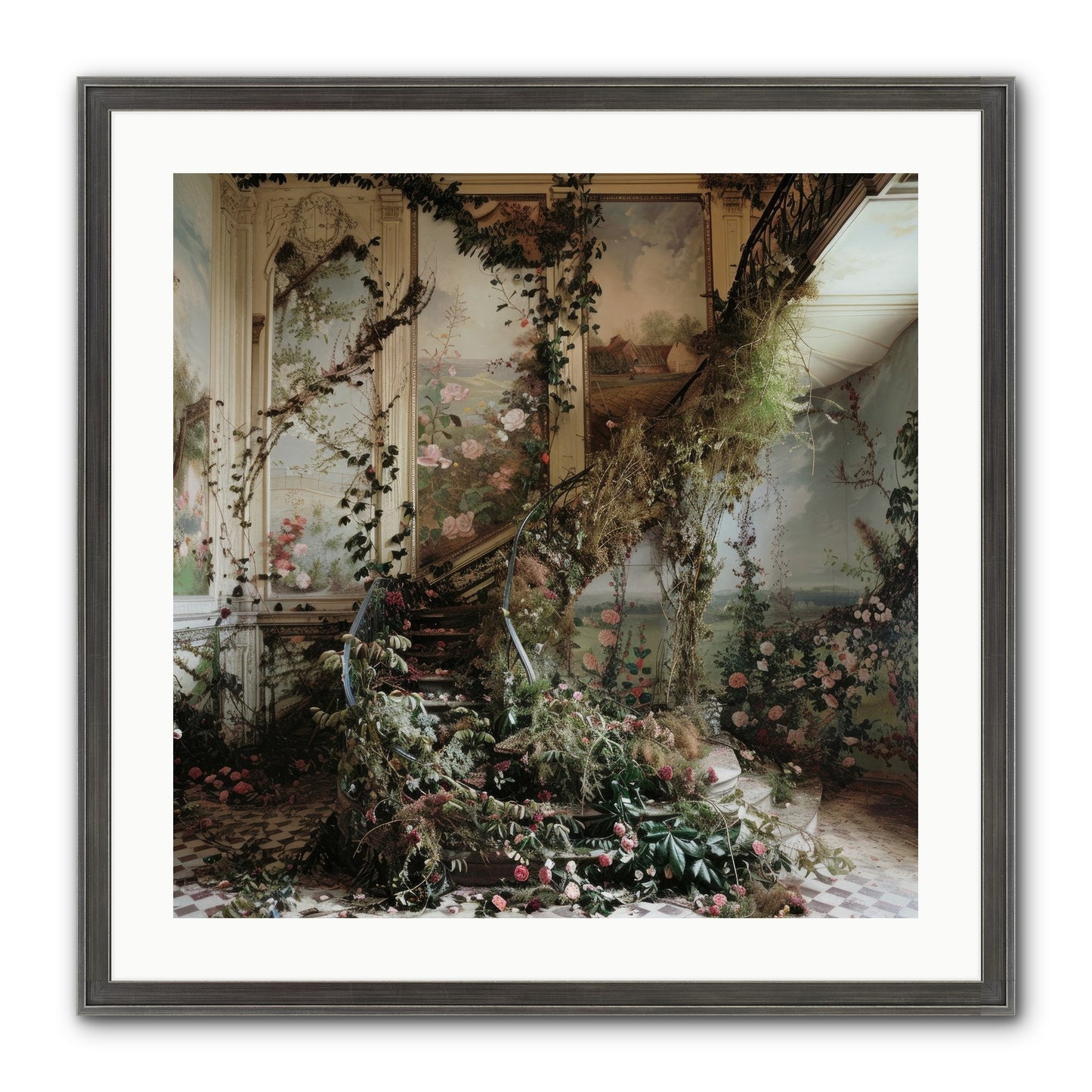Forgotten Wonderland No. 3 Framed Print - Slimwoods Black/Silver 24x24