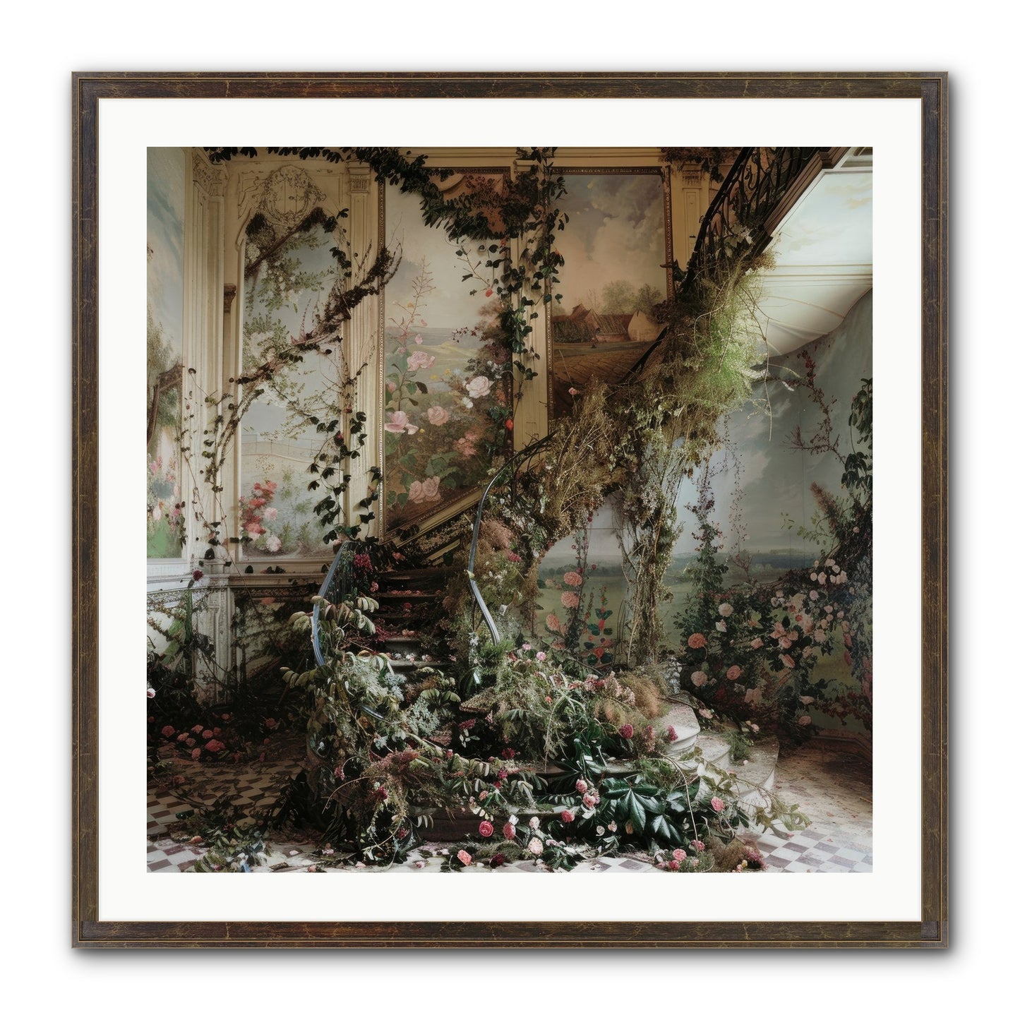 Forgotten Wonderland No. 3 Framed Print - Slimwoods Black/Gold 30x30