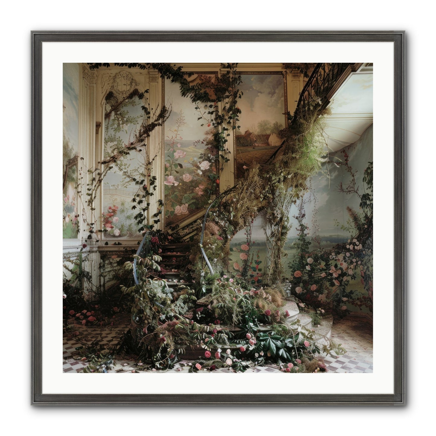 Forgotten Wonderland No. 3 Framed Print - Slimwoods Black/Silver 30x30