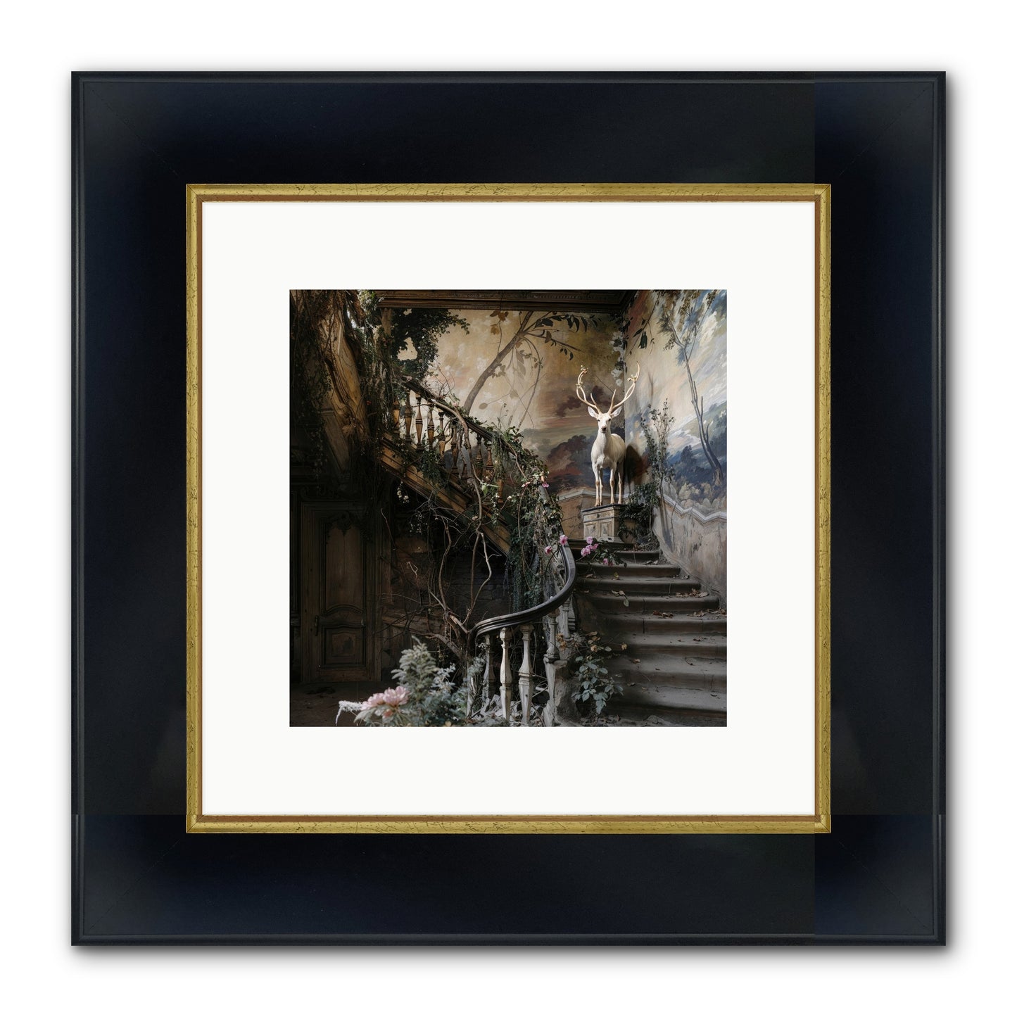 Forgotten Wonderland No. 5 Framed Print - Wide Black w/Gold 10x10