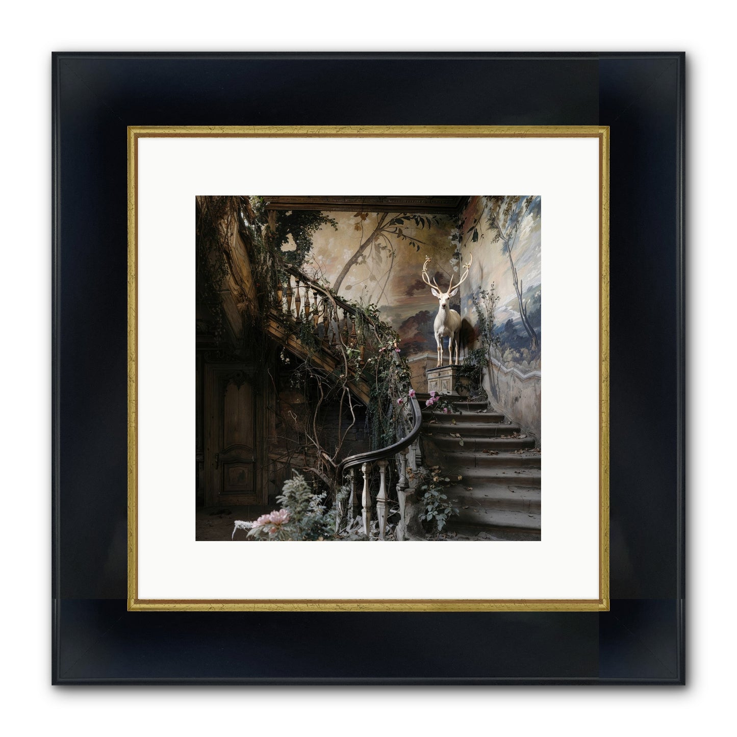 Forgotten Wonderland No. 5 Framed Print - Wide Black w/Gold 12x12