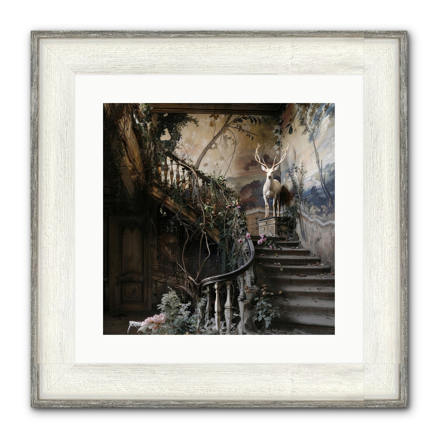 Forgotten Wonderland No. 5 Framed Print - Driftwood White 16x16