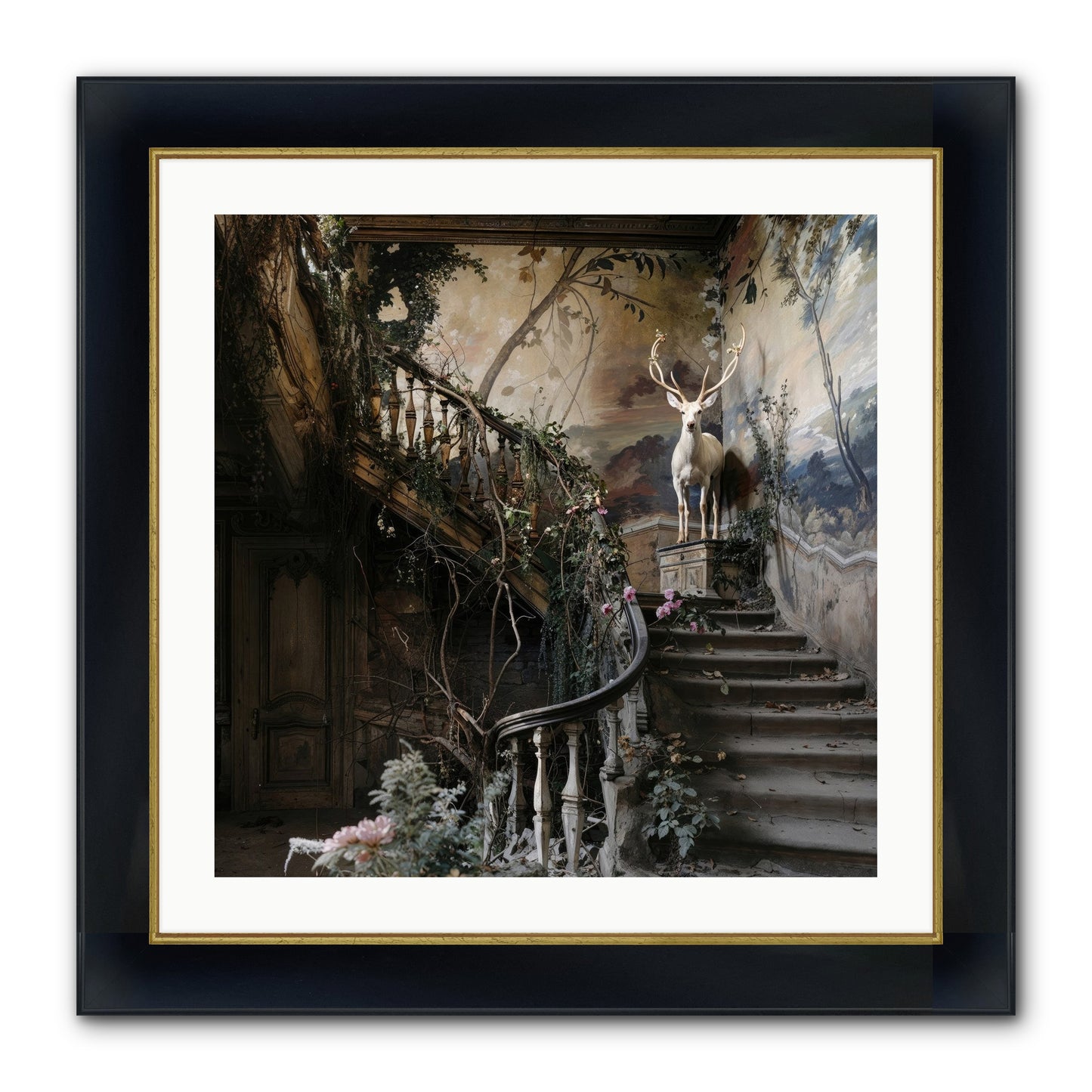 Forgotten Wonderland No. 5 Framed Print - Wide Black w/Gold 24x24