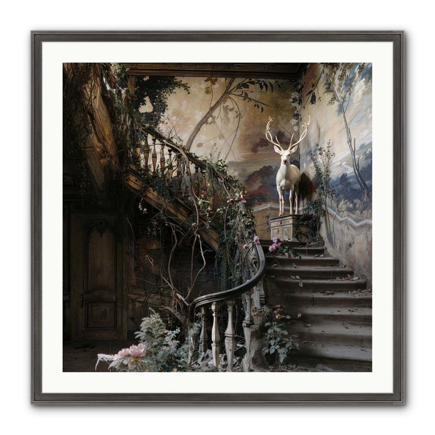 Forgotten Wonderland No. 5 Framed Print - Slimwoods Black/Silver 30x30
