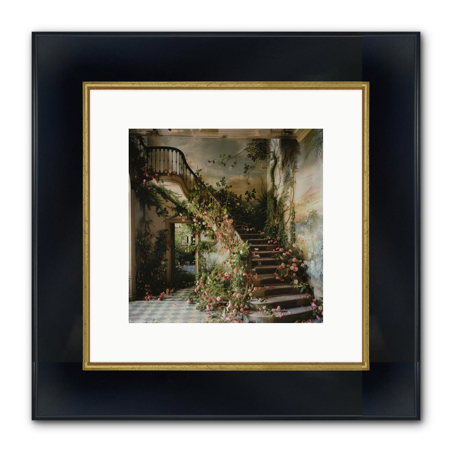 Forgotten Wonderland No. 6 Framed Print - Wide Black w/Gold 10x10
