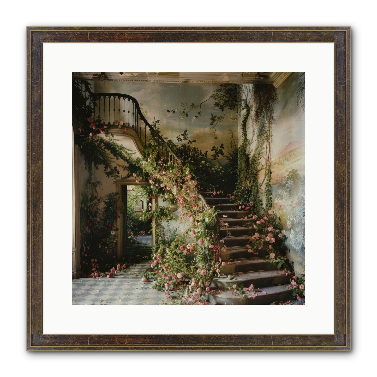 Forgotten Wonderland No. 6 Framed Print - Slimwoods Black/Gold 16x16
