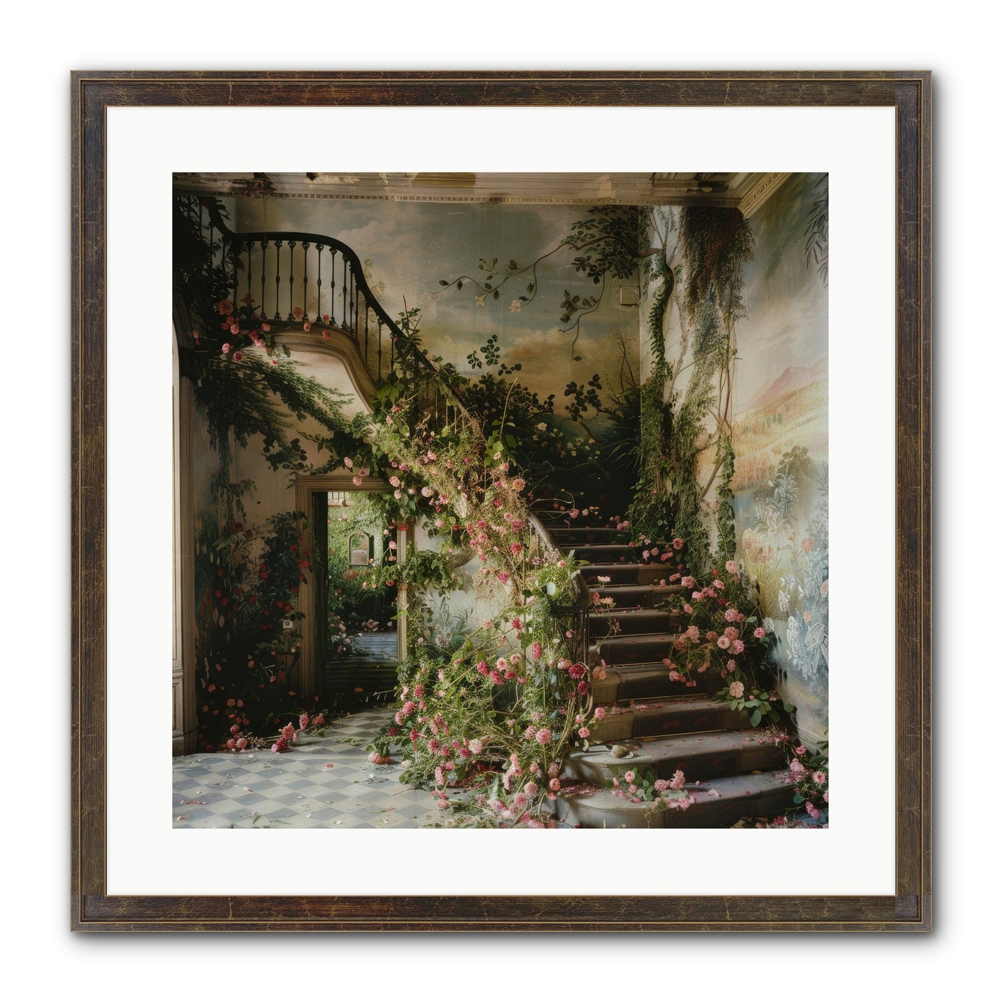Forgotten Wonderland No. 6 Framed Print - Slimwoods Black/Gold 20x20