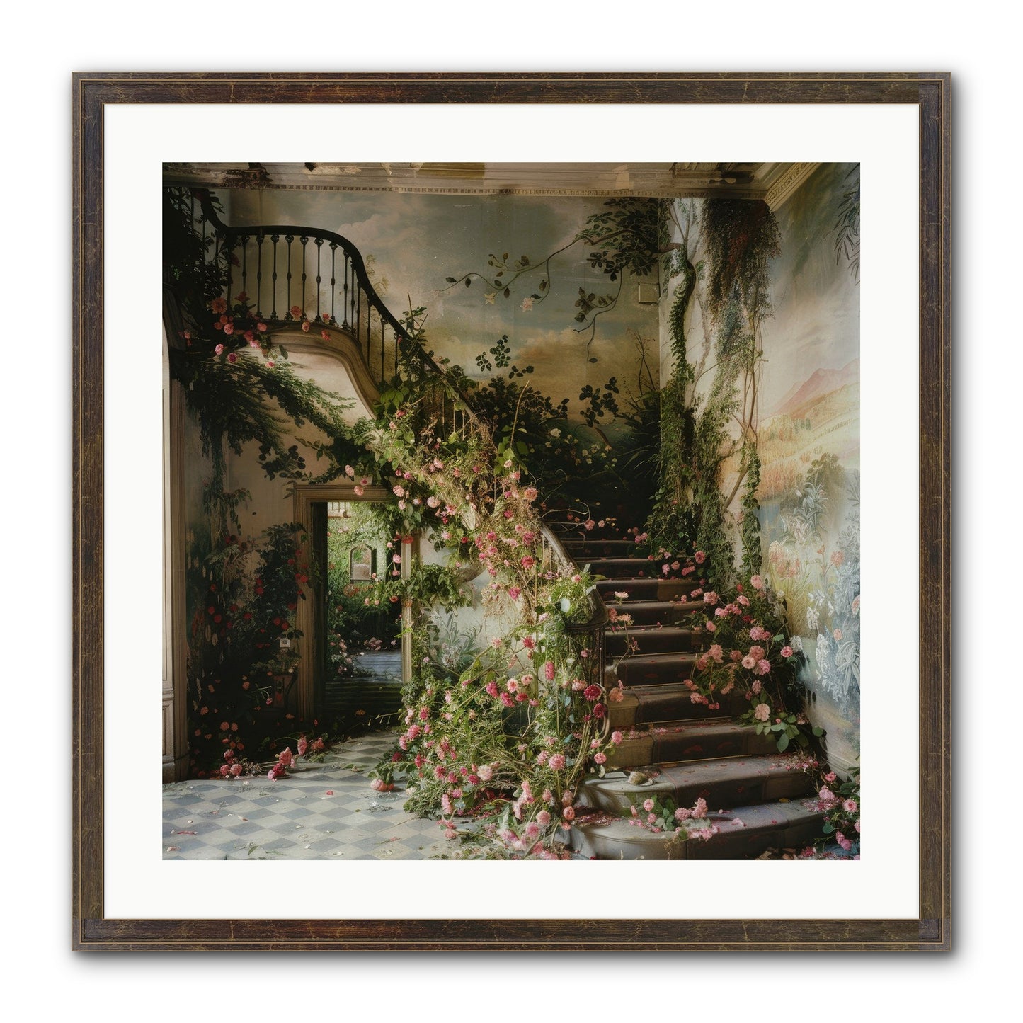 Forgotten Wonderland No. 6 Framed Print - Slimwoods Black/Gold 24x24