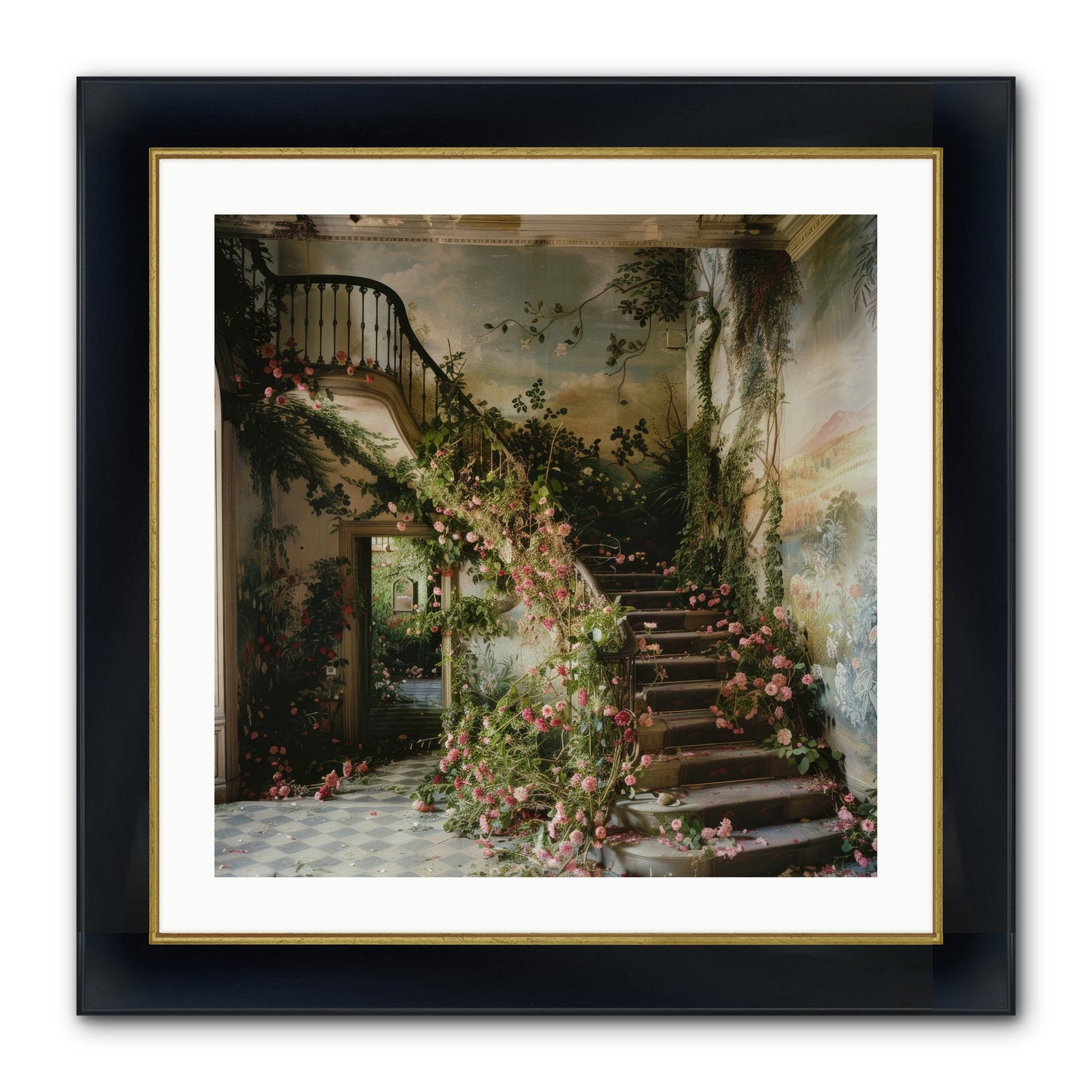 Forgotten Wonderland No. 6 Framed Print - Wide Black w/Gold 24x24