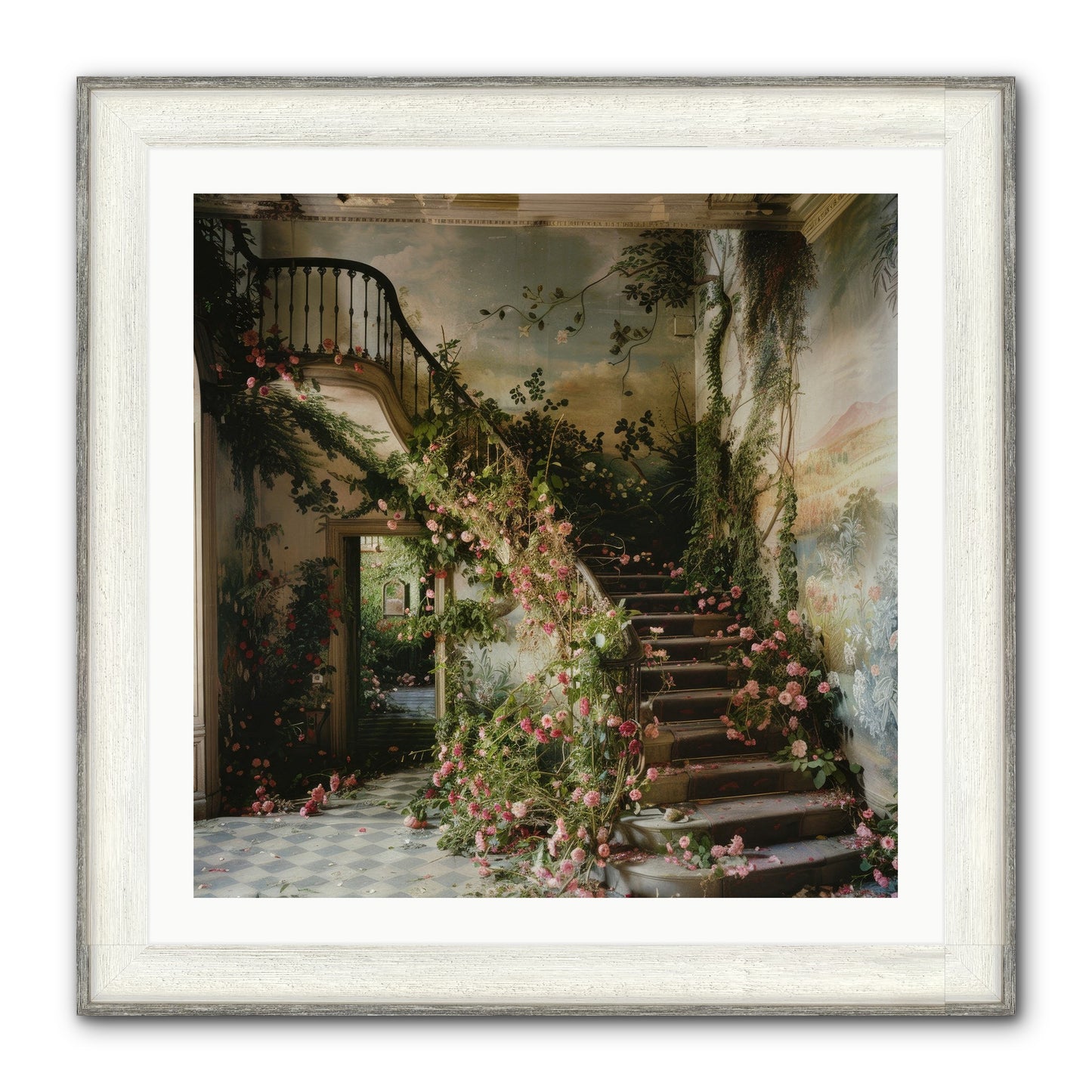 Forgotten Wonderland No. 6 Framed Print - Driftwood White 30x30