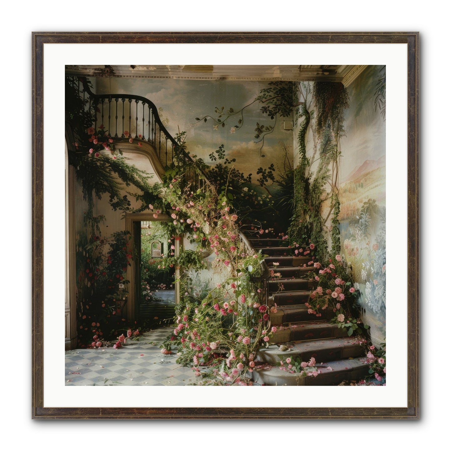Forgotten Wonderland No. 6 Framed Print - Slimwoods Black/Gold 30x30