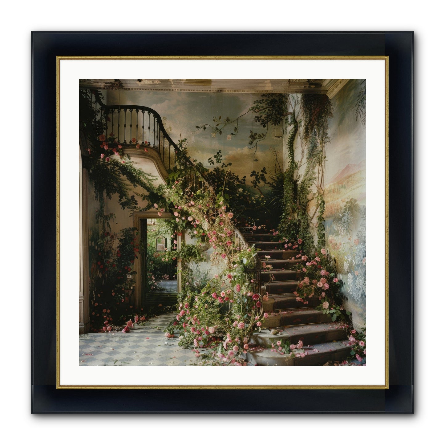 Forgotten Wonderland No. 6 Framed Print - Wide Black w/Gold 30x30