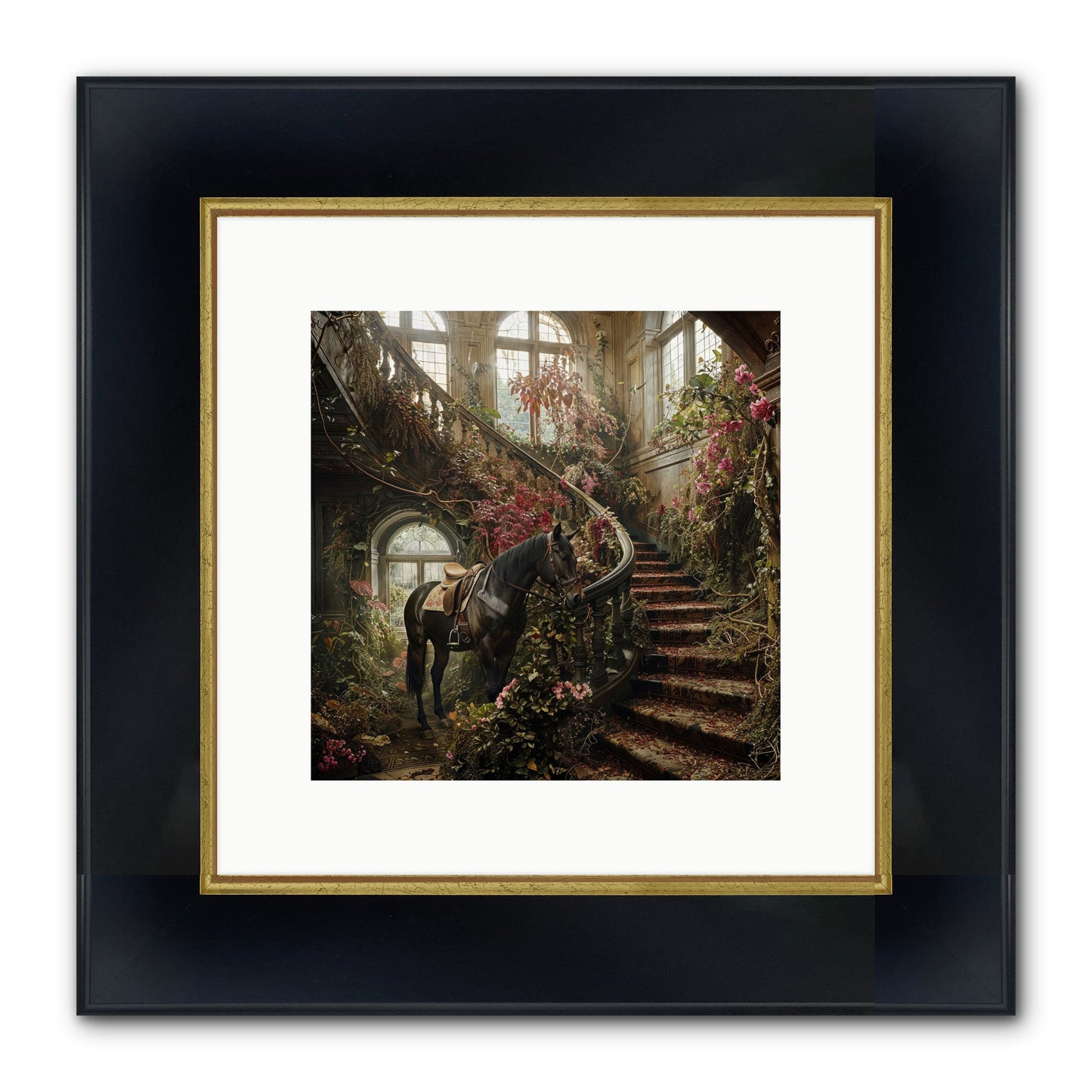 FORGOTTEN WONDERLAND NO.7 Framed Print - Wide Black w/Gold 10x10