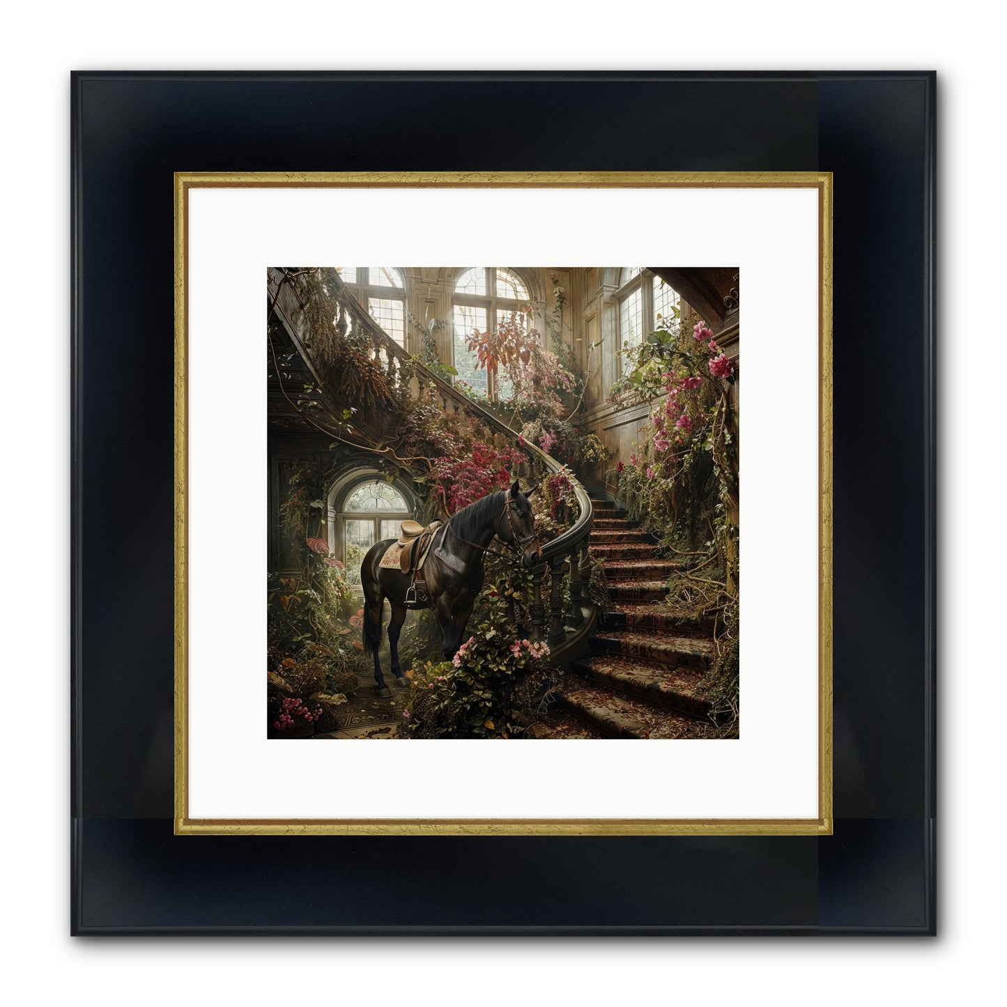 FORGOTTEN WONDERLAND NO.7 Framed Print - Wide Black w/Gold 12x12
