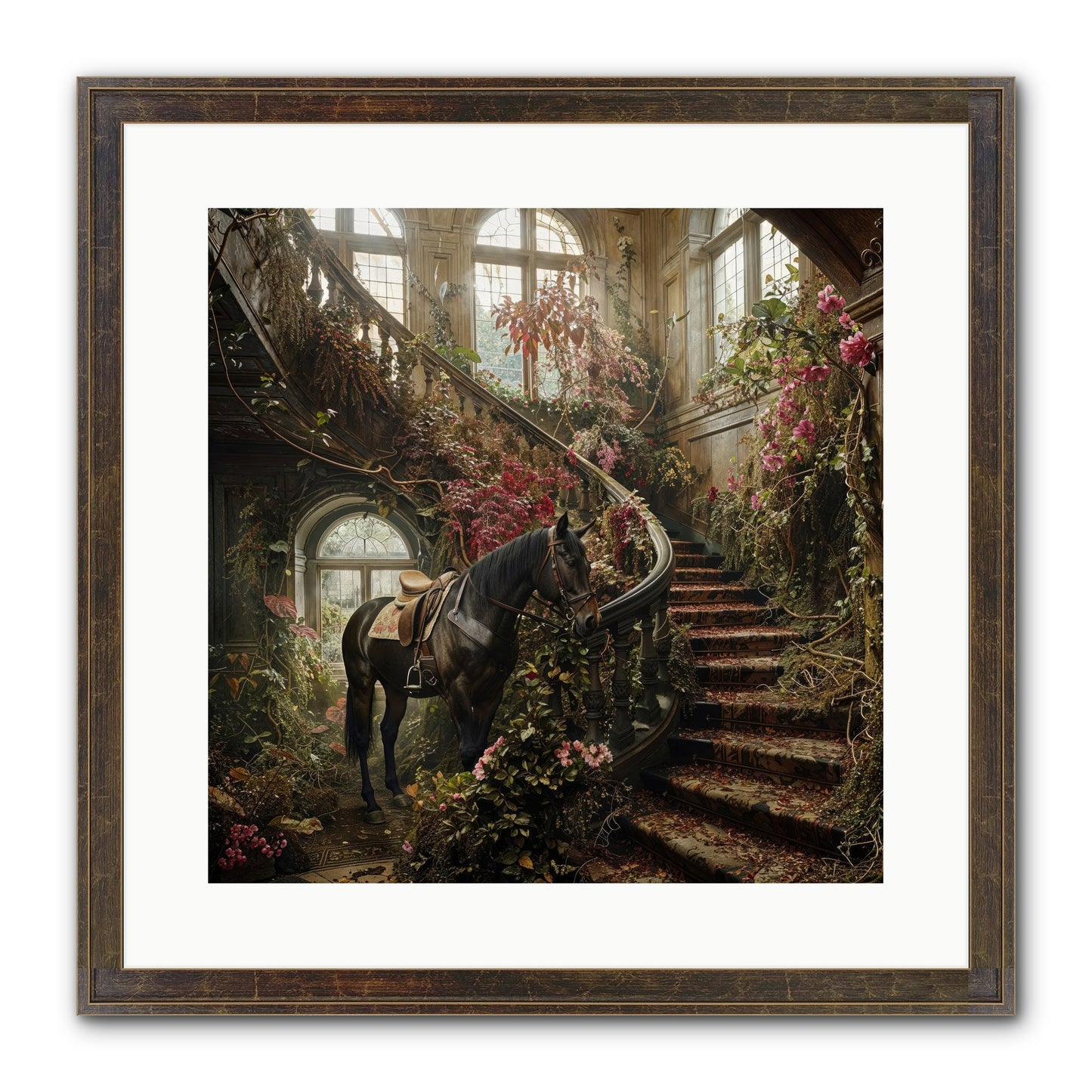 FORGOTTEN WONDERLAND NO.7 Framed Print - Slimwoods Black/Gold 16x16