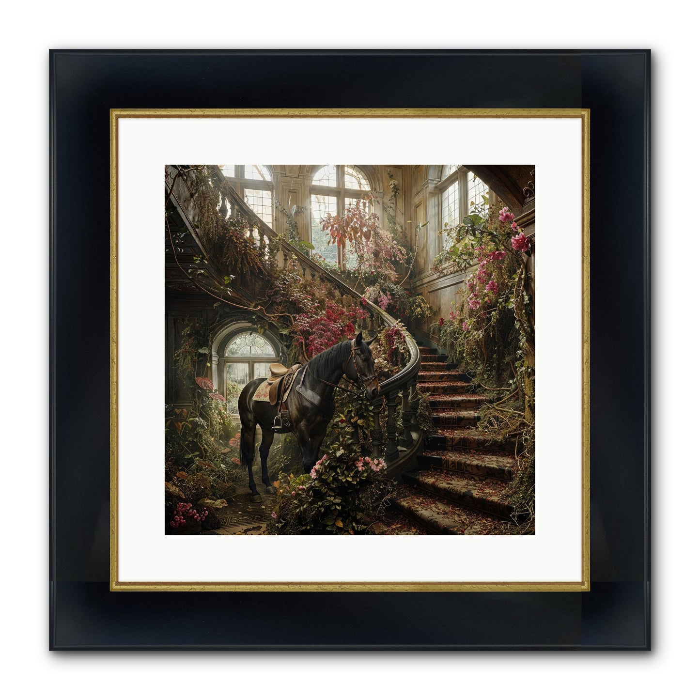 FORGOTTEN WONDERLAND NO.7 Framed Print - Wide Black w/Gold 16x16