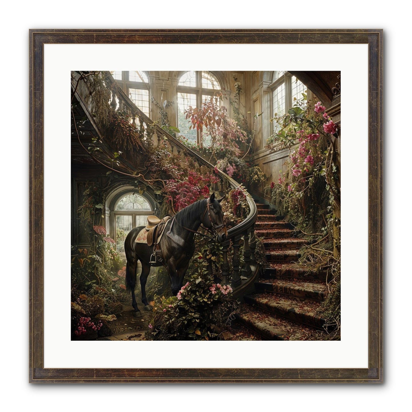 FORGOTTEN WONDERLAND NO.7 Framed Print - Slimwoods Black/Gold 20x20