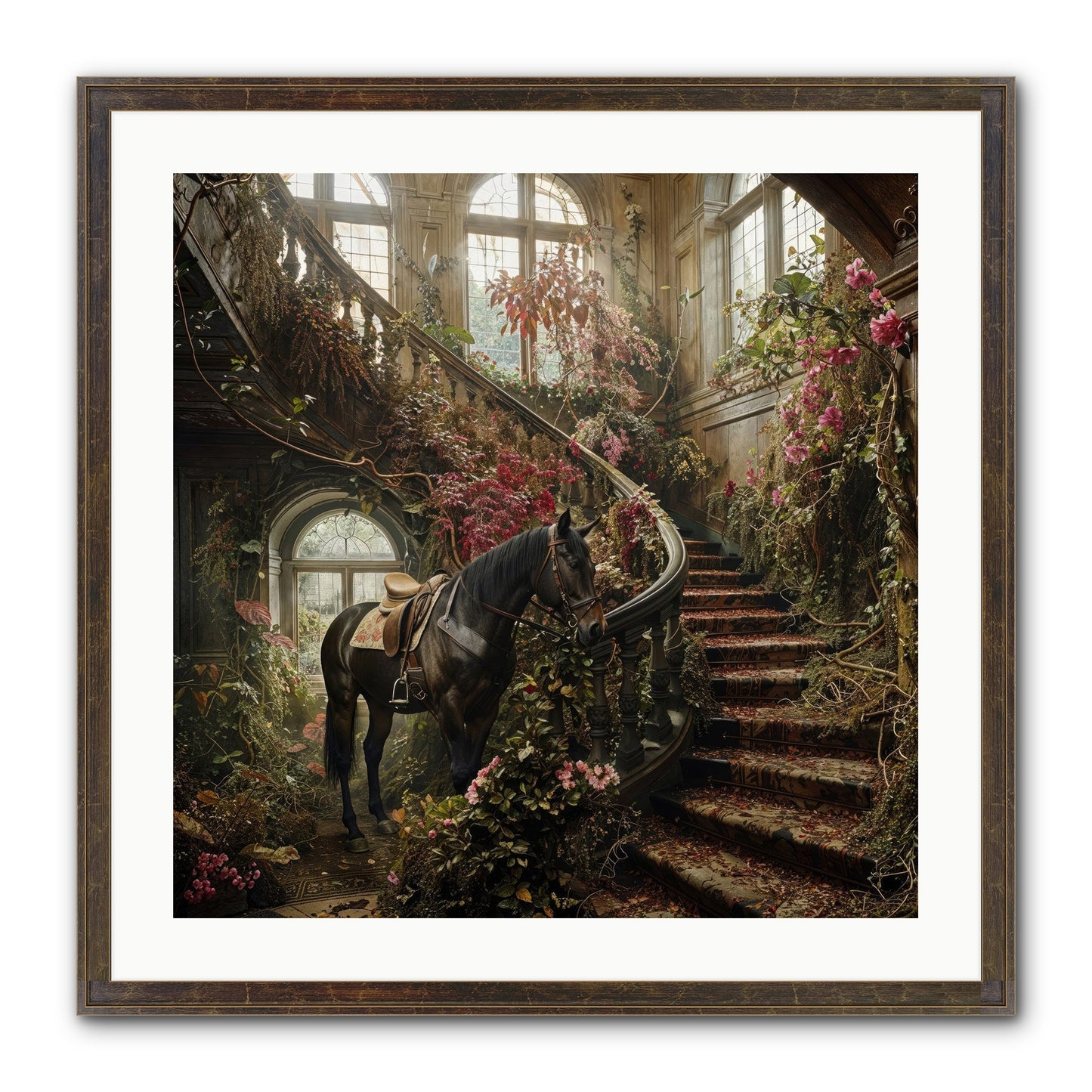FORGOTTEN WONDERLAND NO.7 Framed Print - Slimwoods Black/Gold 24x24