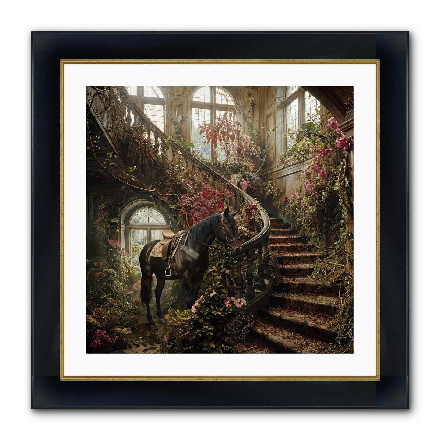 FORGOTTEN WONDERLAND NO.7 Framed Print - Wide Black w/Gold 24x24