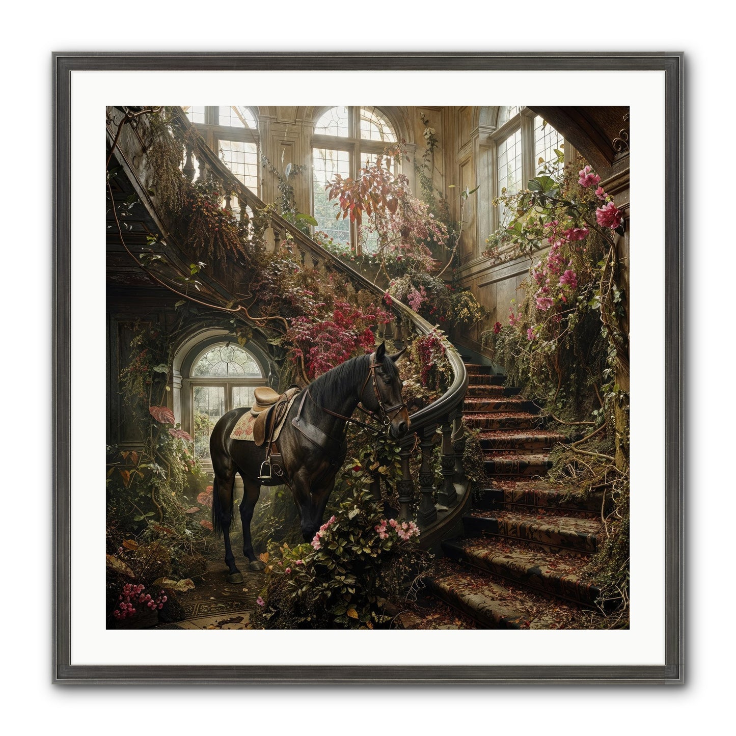 FORGOTTEN WONDERLAND NO.7 Framed Print - Slimwoods Black/Silver 30x30