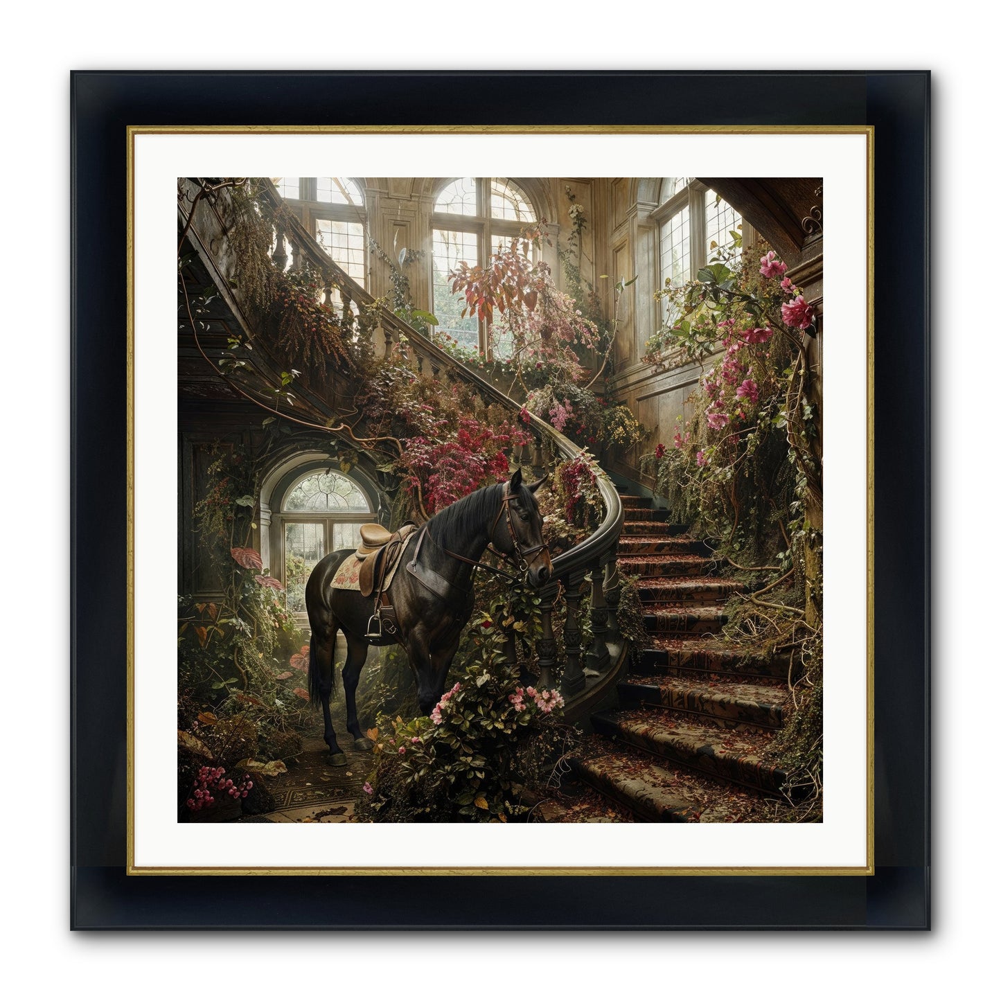 FORGOTTEN WONDERLAND NO.7 Framed Print - Wide Black w/Gold 30x30