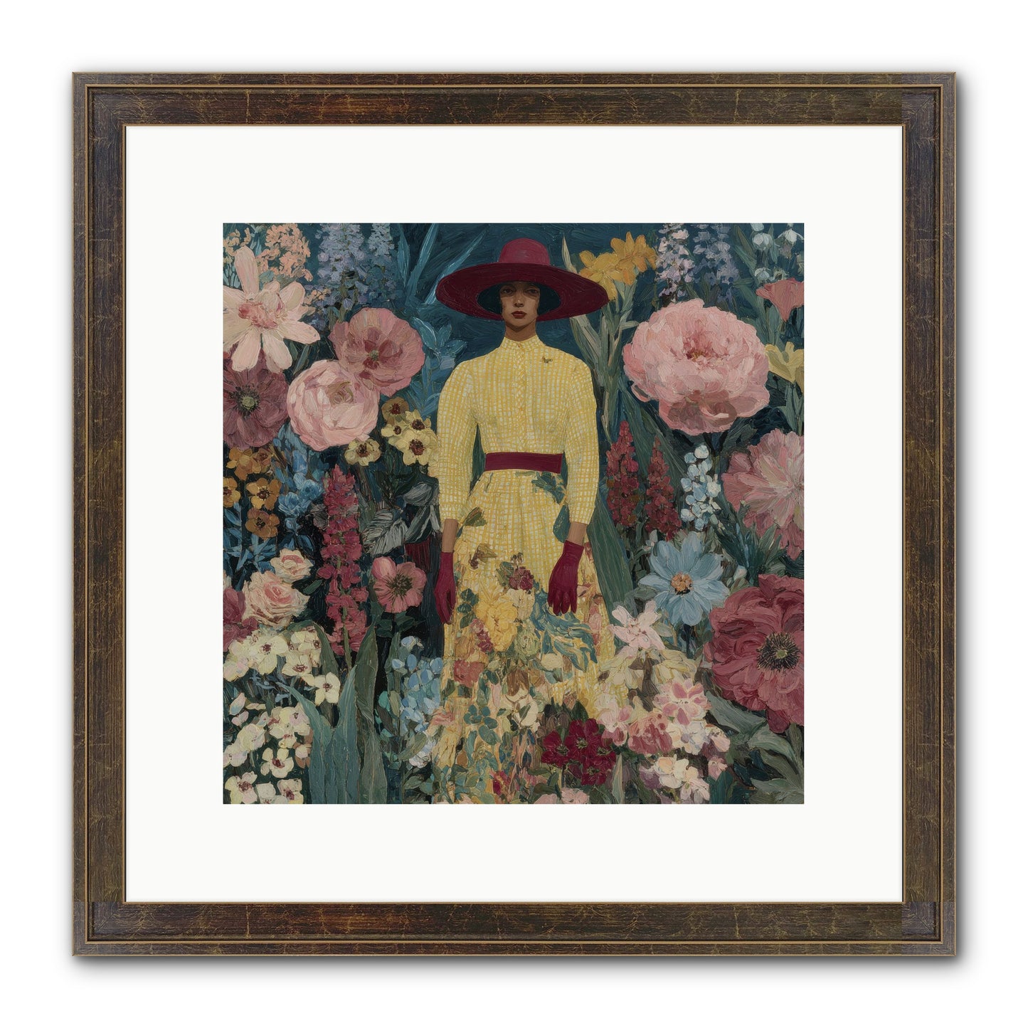 Foxglove Boulevard Framed Print - Slimwoods Black/Gold 12x12