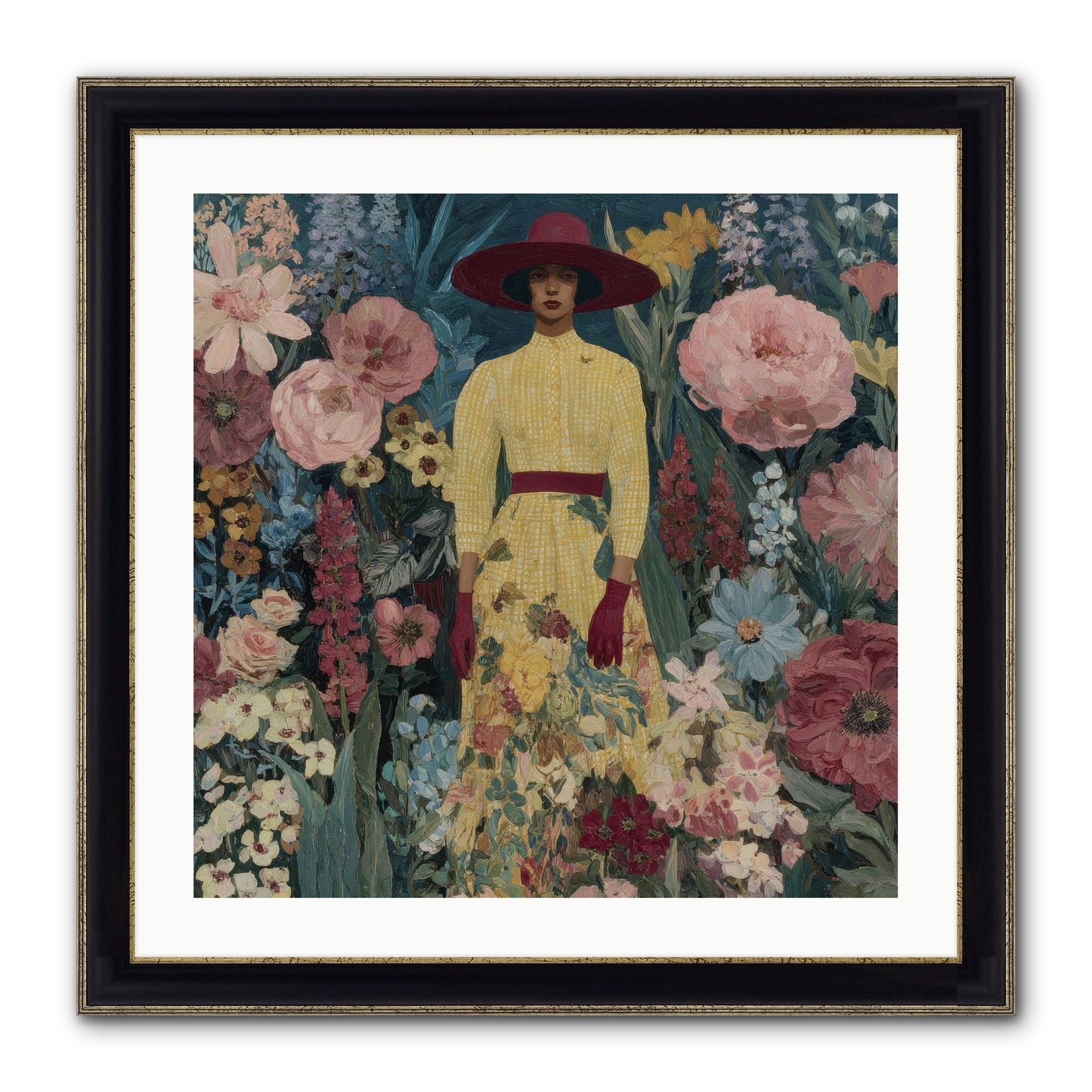 Foxglove Boulevard Framed Print - Black & Gold 24x24