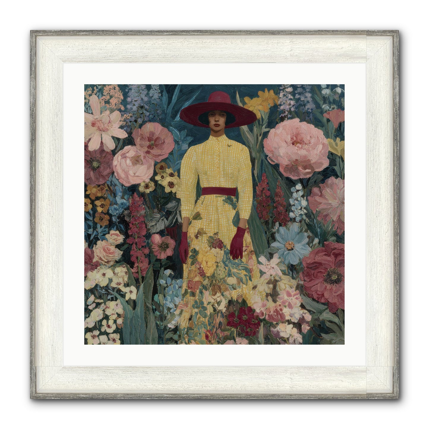 Foxglove Boulevard Framed Print - Driftwood White 24x24