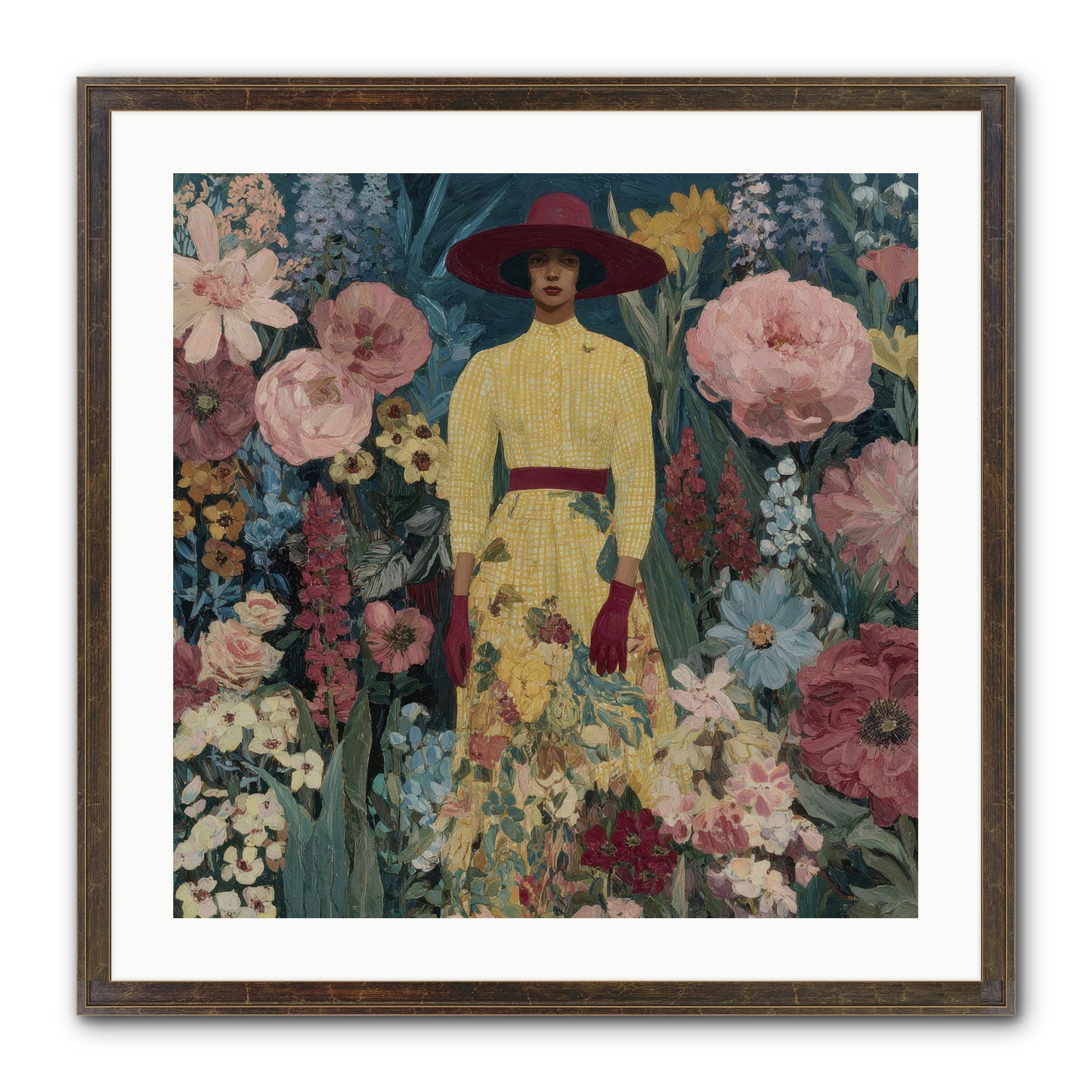 Foxglove Boulevard Framed Print - Slimwoods Black/Gold 24x24