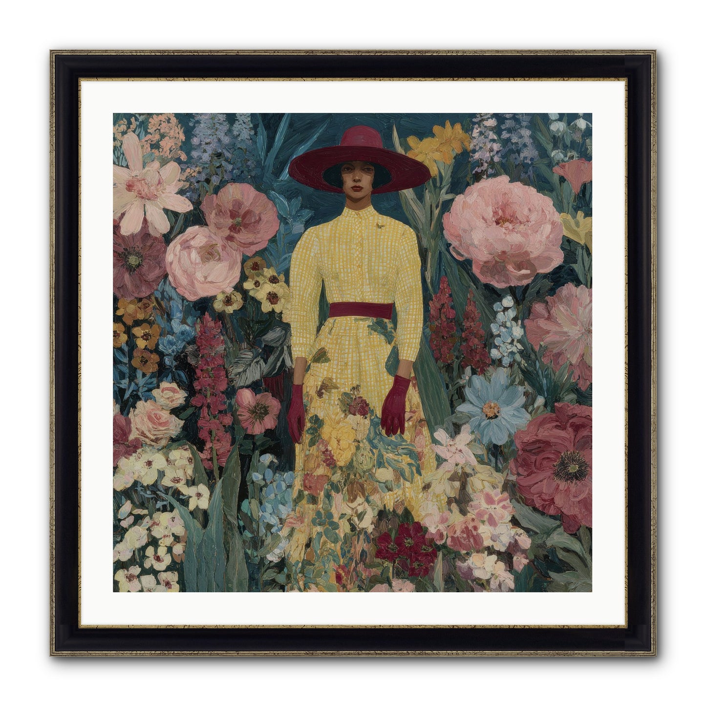 Foxglove Boulevard Framed Print - Black & Gold 30x30